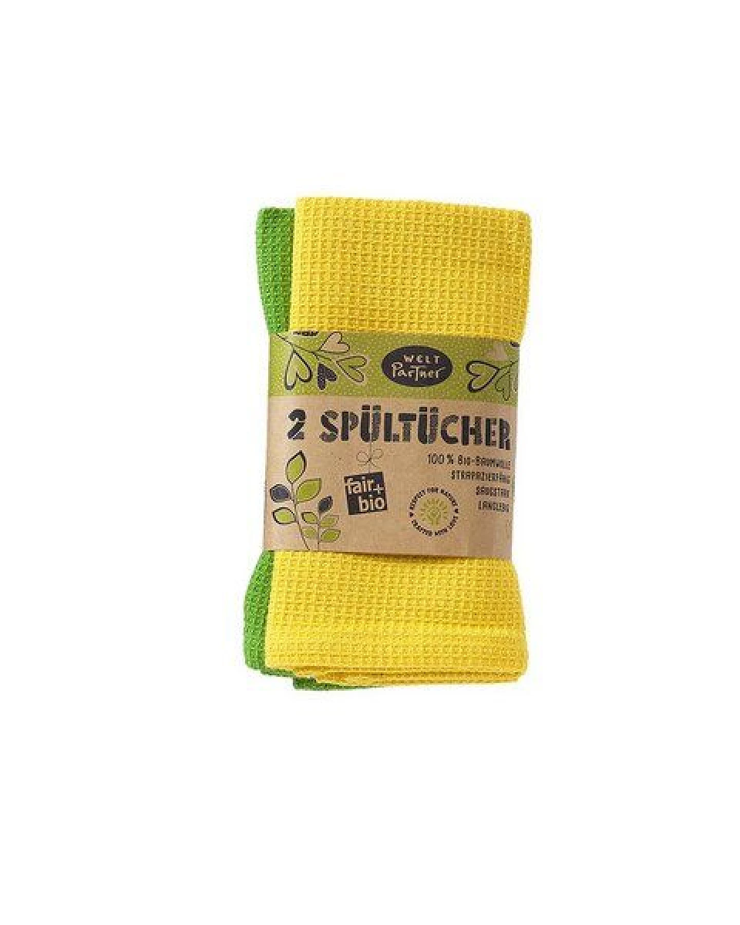 weltPartner 2er-Set Spültücher fair + aus Bio-Baumwolle, 30x30 cm – Ansicht 2