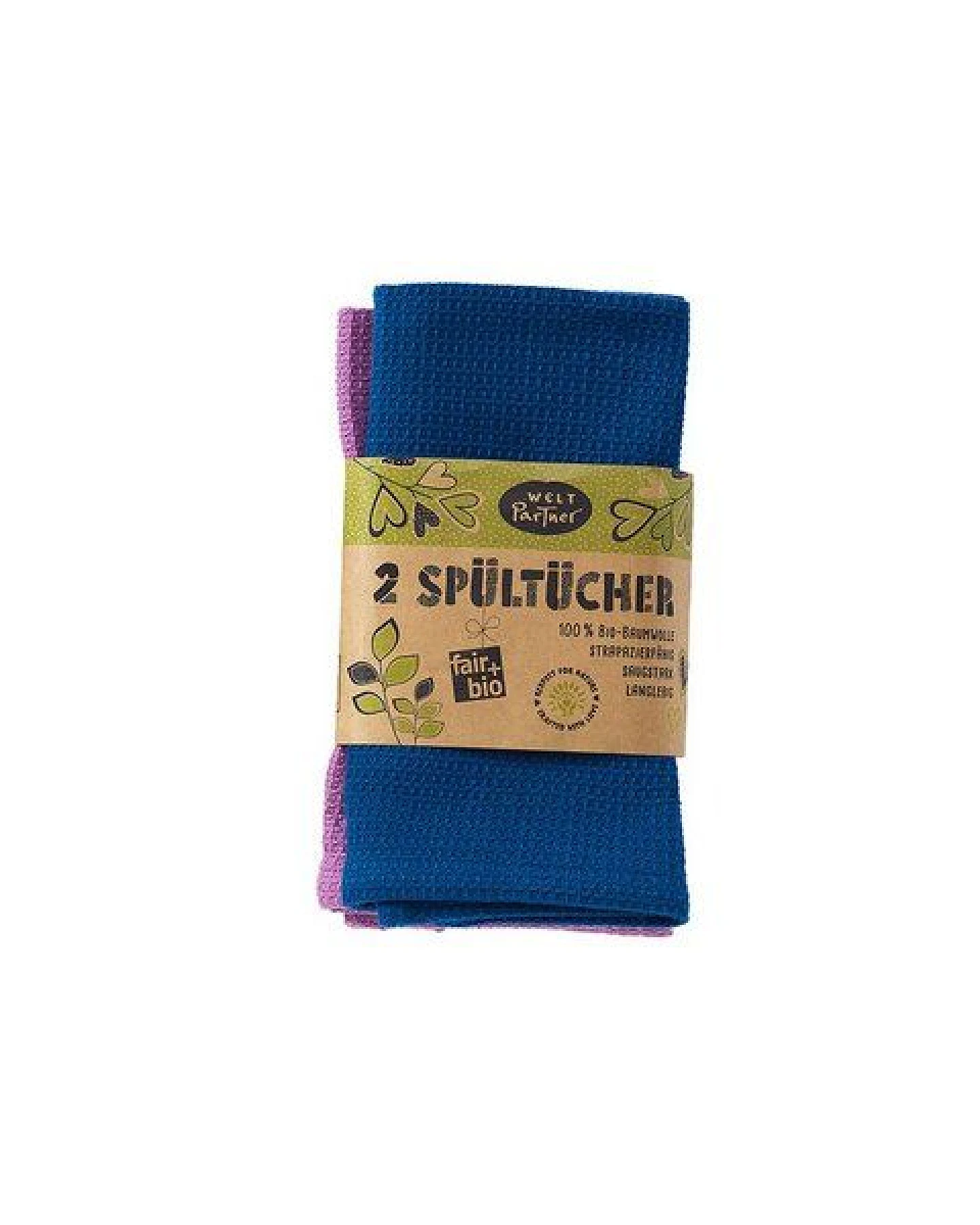 weltPartner 2er-Set Spültücher fair + aus Bio-Baumwolle, 30x30 cm – Ansicht 2