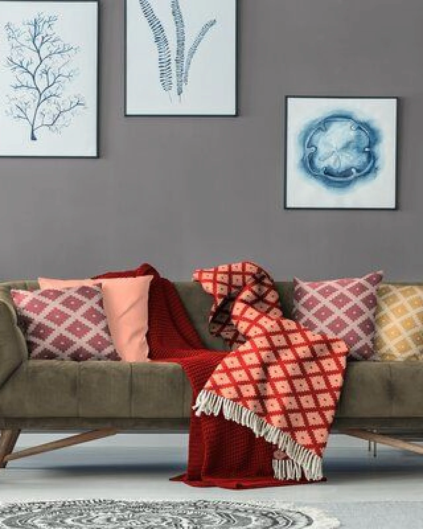 Nature by Adam Wohndecke aus 100% Bio-Baumwolle - Made in Germany - Maroccan Shiraz – Ansicht 3