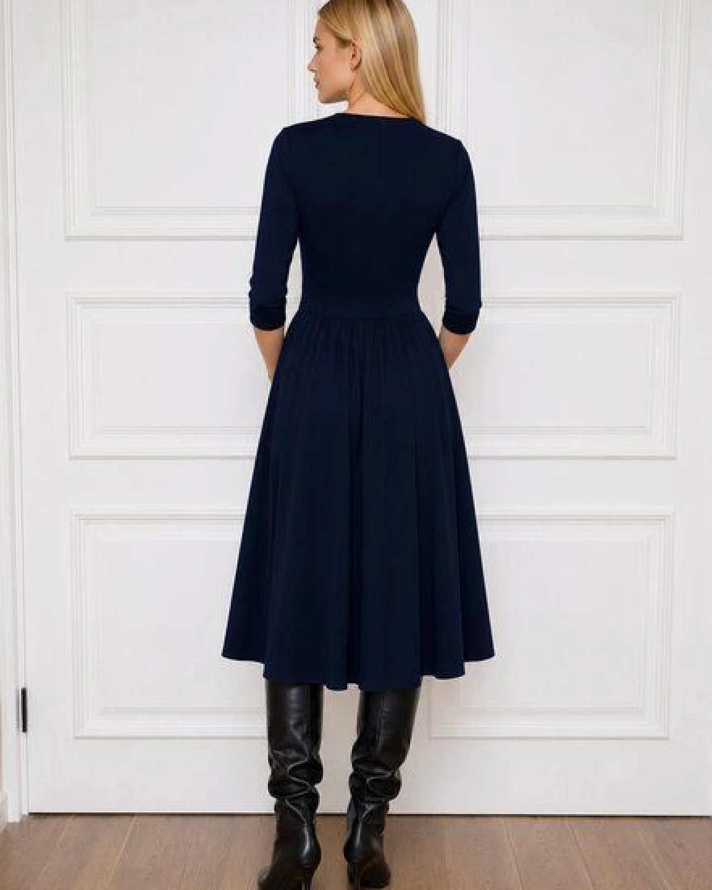 Ingoria MAGDALENA Midi Kleid 3/4 Arm mit Taschen aus TENCEL® Modal Jersey – Ansicht 2