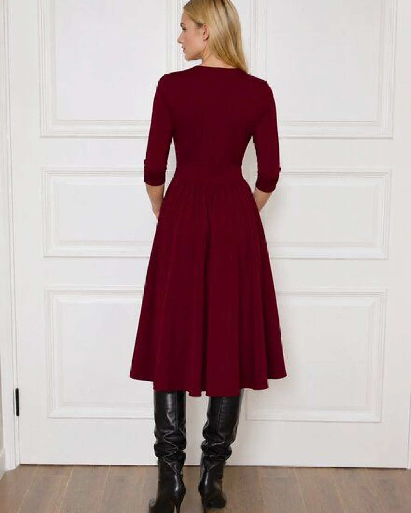 Ingoria MAGDALENA Midi Kleid 3/4 Arm mit Taschen aus TENCEL® Modal Jersey – Ansicht 2