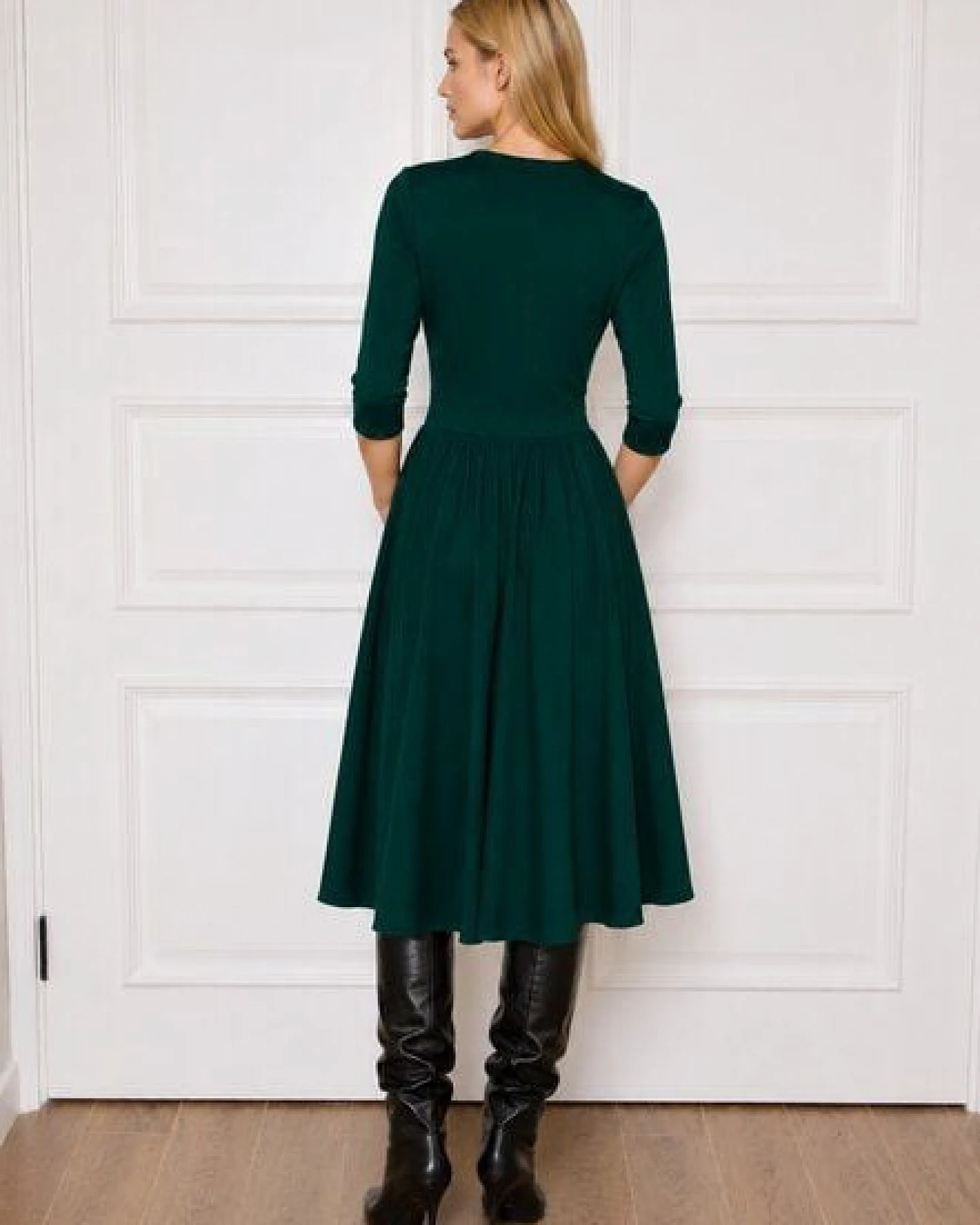 Ingoria MAGDALENA Midi Kleid 3/4 Arm mit Taschen aus TENCEL® Modal Jersey – Ansicht 2