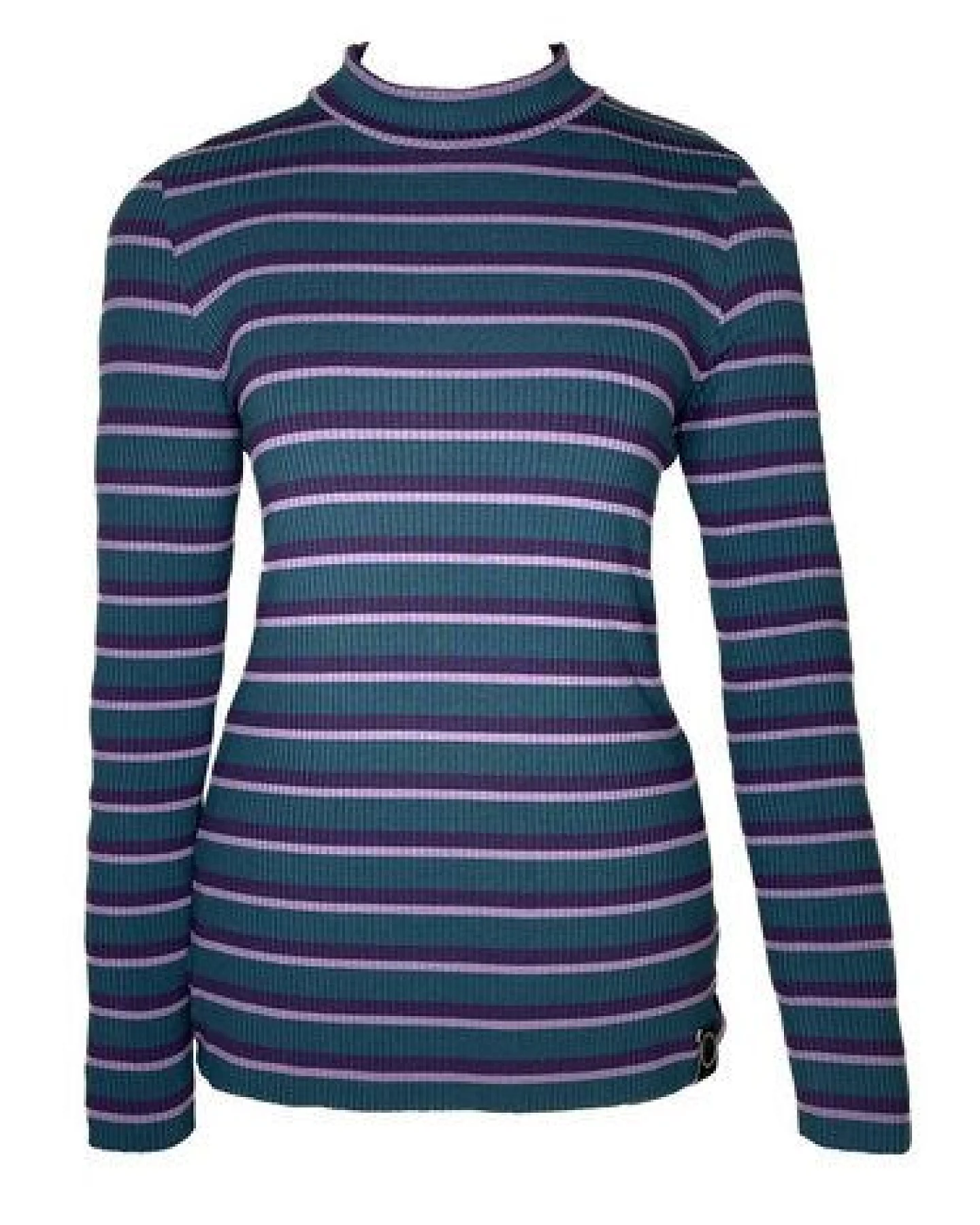 Golden Circle Clothing Gestreiftes Longsleeve mit Stehkragen – Ansicht 3