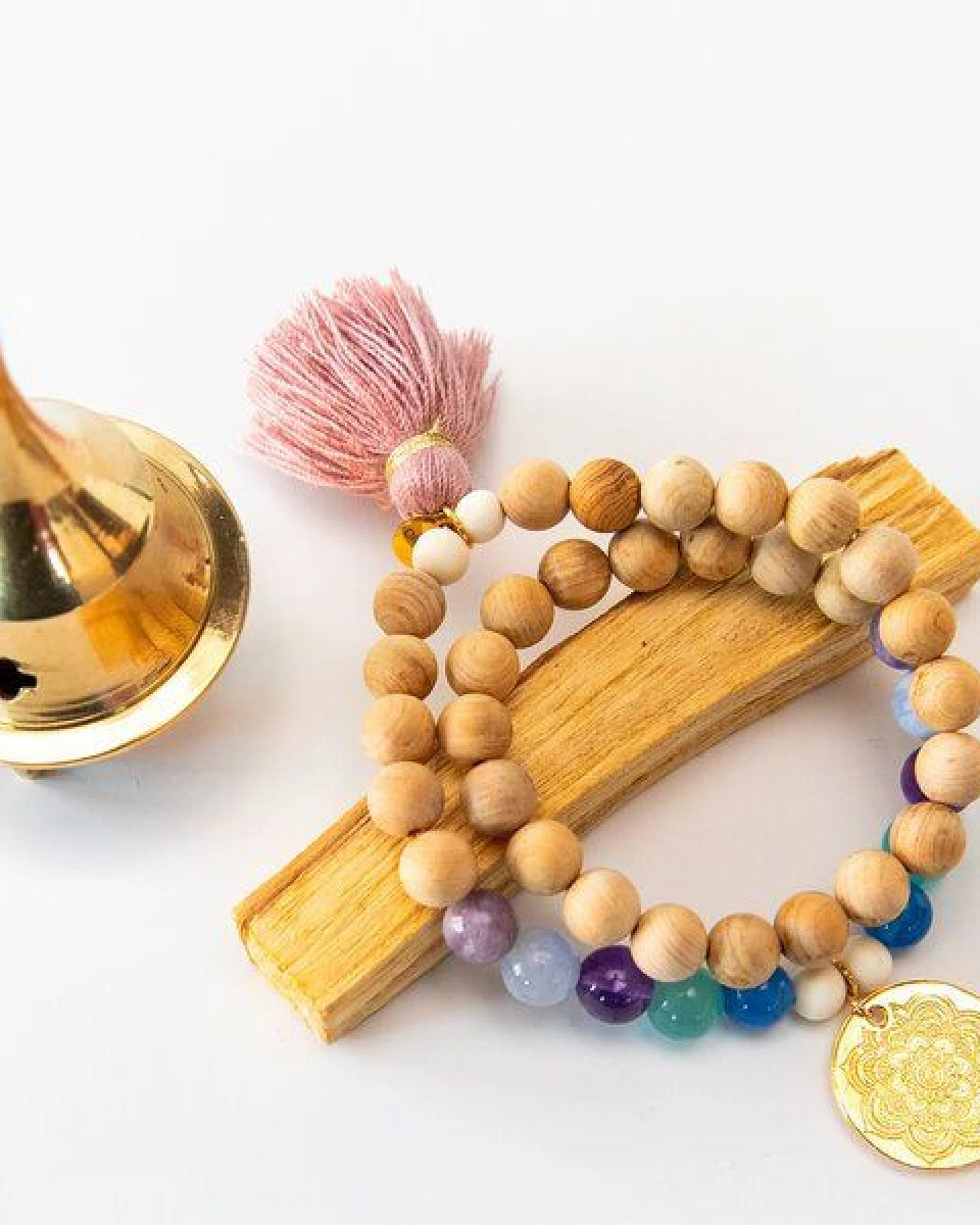 Divasya Mala Armband Sandalwood Bliss & Sandalwood Midnight - Wickelarmband – Ansicht 2