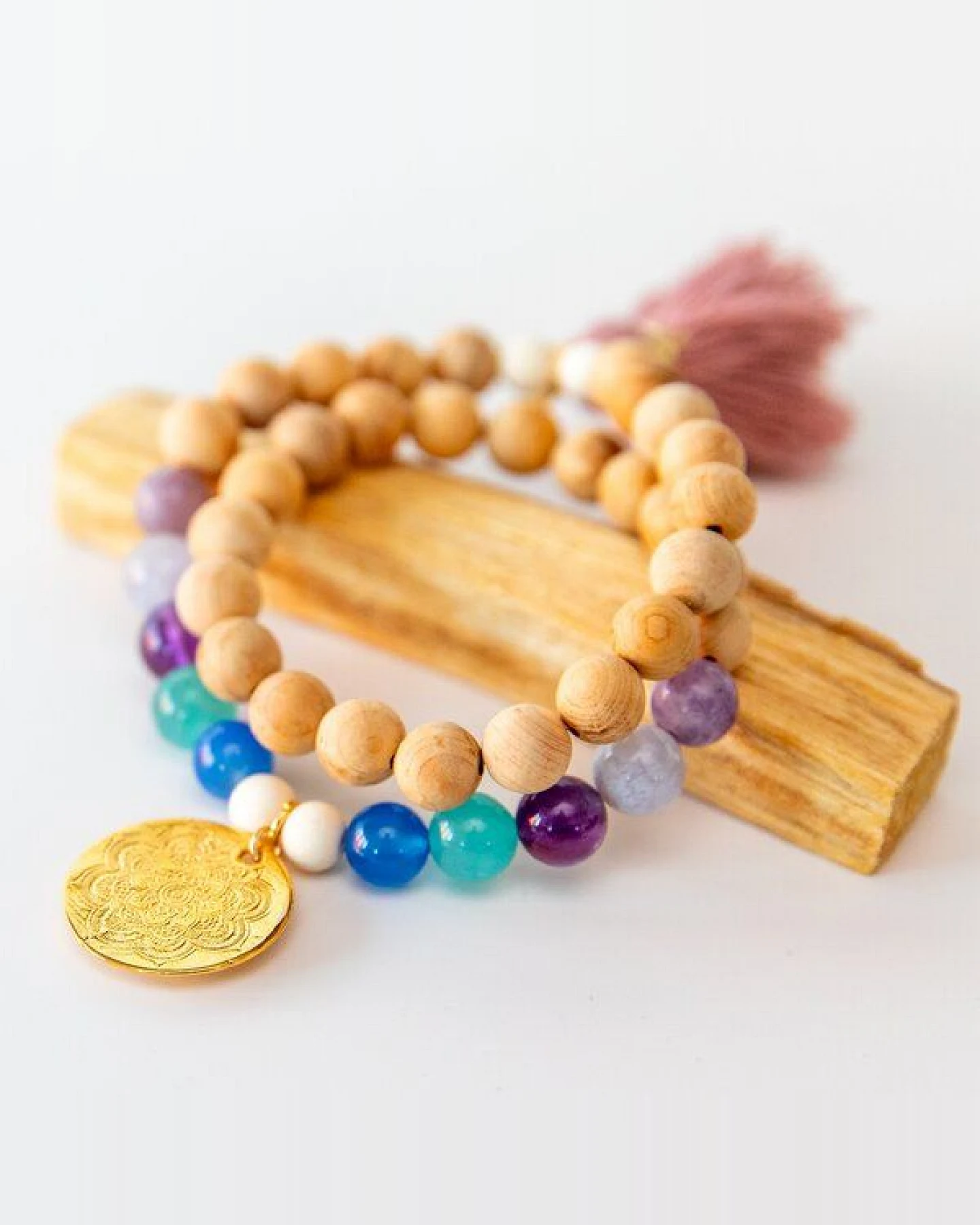 Divasya Mala Armband Sandalwood Bliss & Sandalwood Midnight - Wickelarmband – Ansicht 3