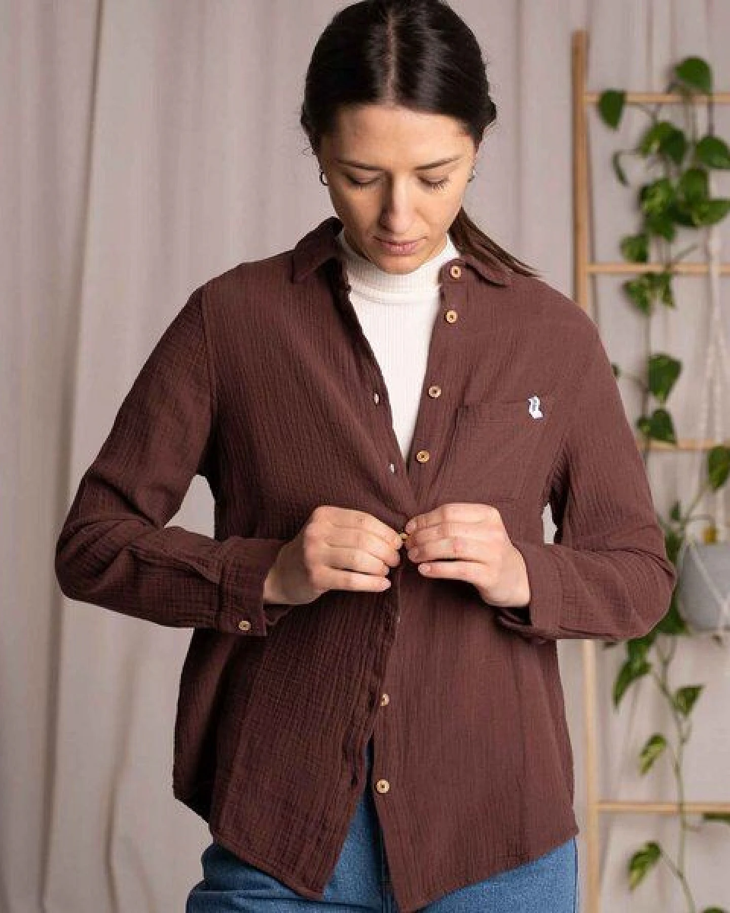 Vresh Clothing Vyllin - Musselin Hemd aus Biobaumwolle – Ansicht 3