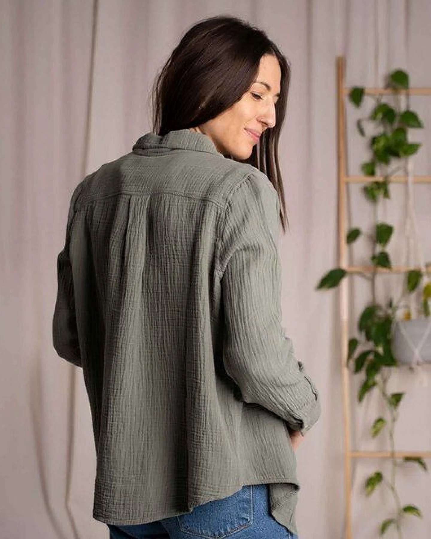 Vresh Clothing Vyllin - Musselin Hemd aus Biobaumwolle – Ansicht 2