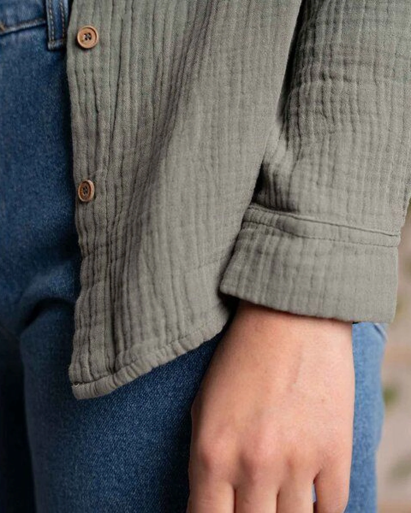 Vresh Clothing Vyllin - Musselin Hemd aus Biobaumwolle – Ansicht 3
