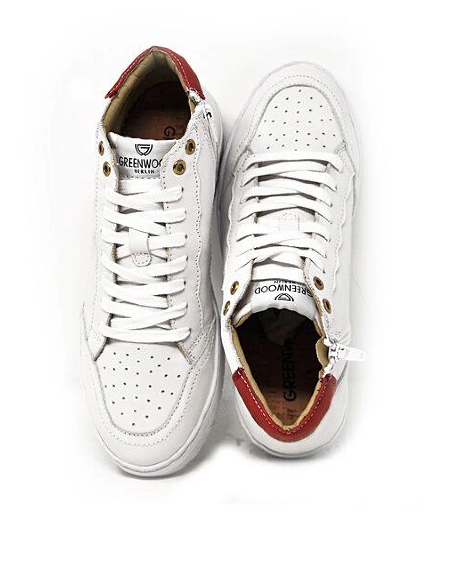 Greenwood Berlin GWB Sneaker Unisex Base high weiß rot – Ansicht 2