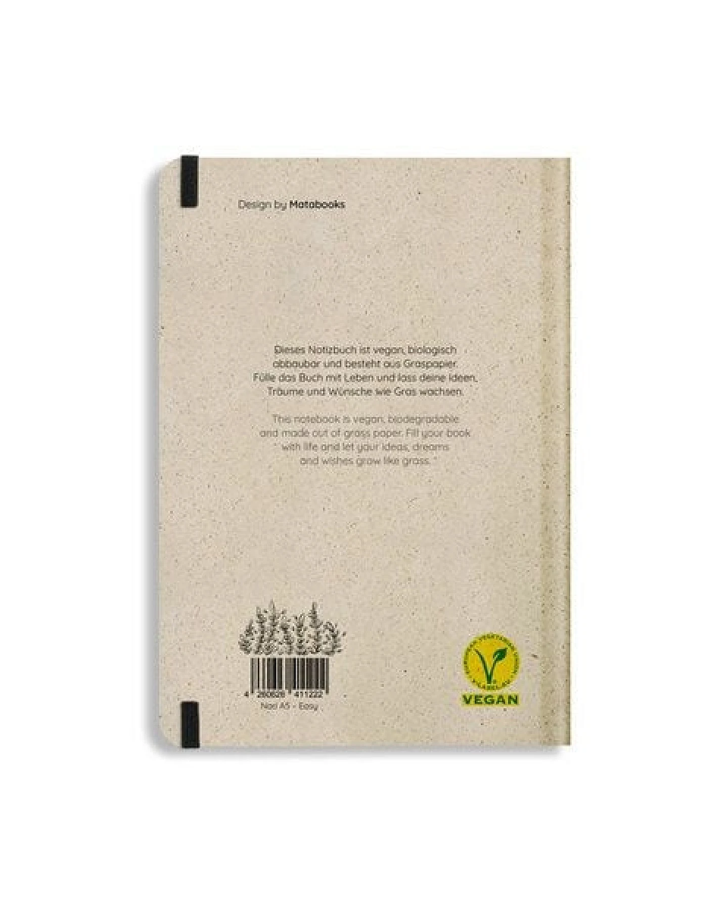 matabooks® Nachhaltiges A5 Notizbuch/Journal/Schreibheft aus Süßgraspapier – Nari (liniert) – Ansicht 3