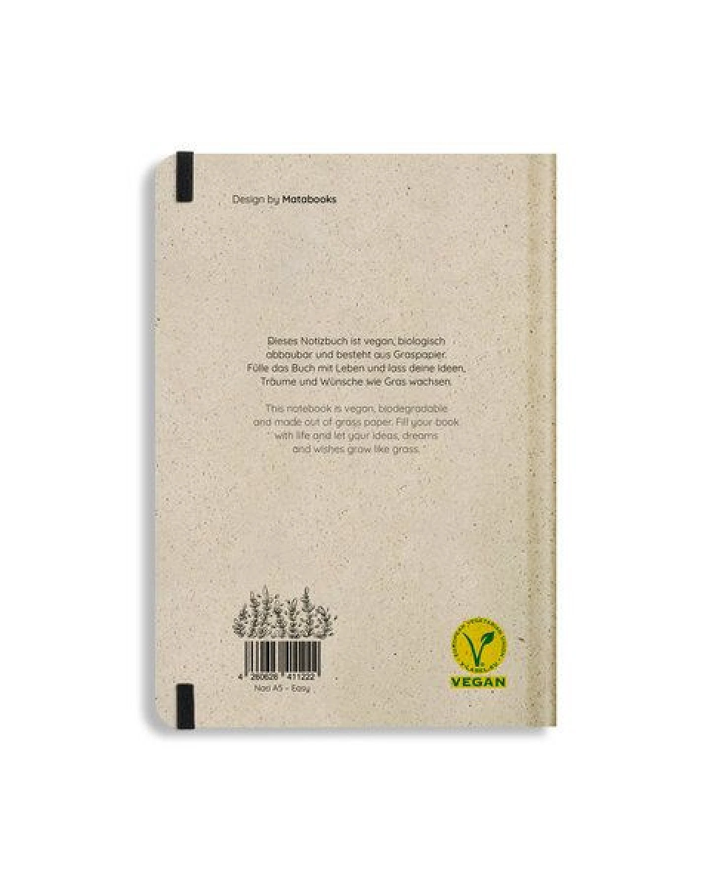 matabooks® Notizbuch A5 liniert aus Süßgraspapier mit Graspapier-Cover – Nari (liniert) – Ansicht 4