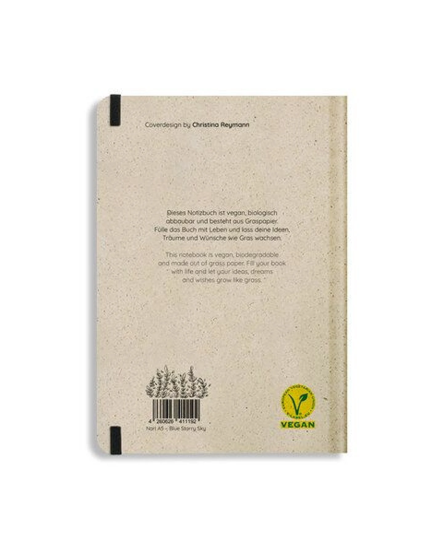 matabooks® Nachhaltiges A5 Notizbuch/Journal/Schreibheft aus Süßgraspapier – Nari (liniert) – Ansicht 3