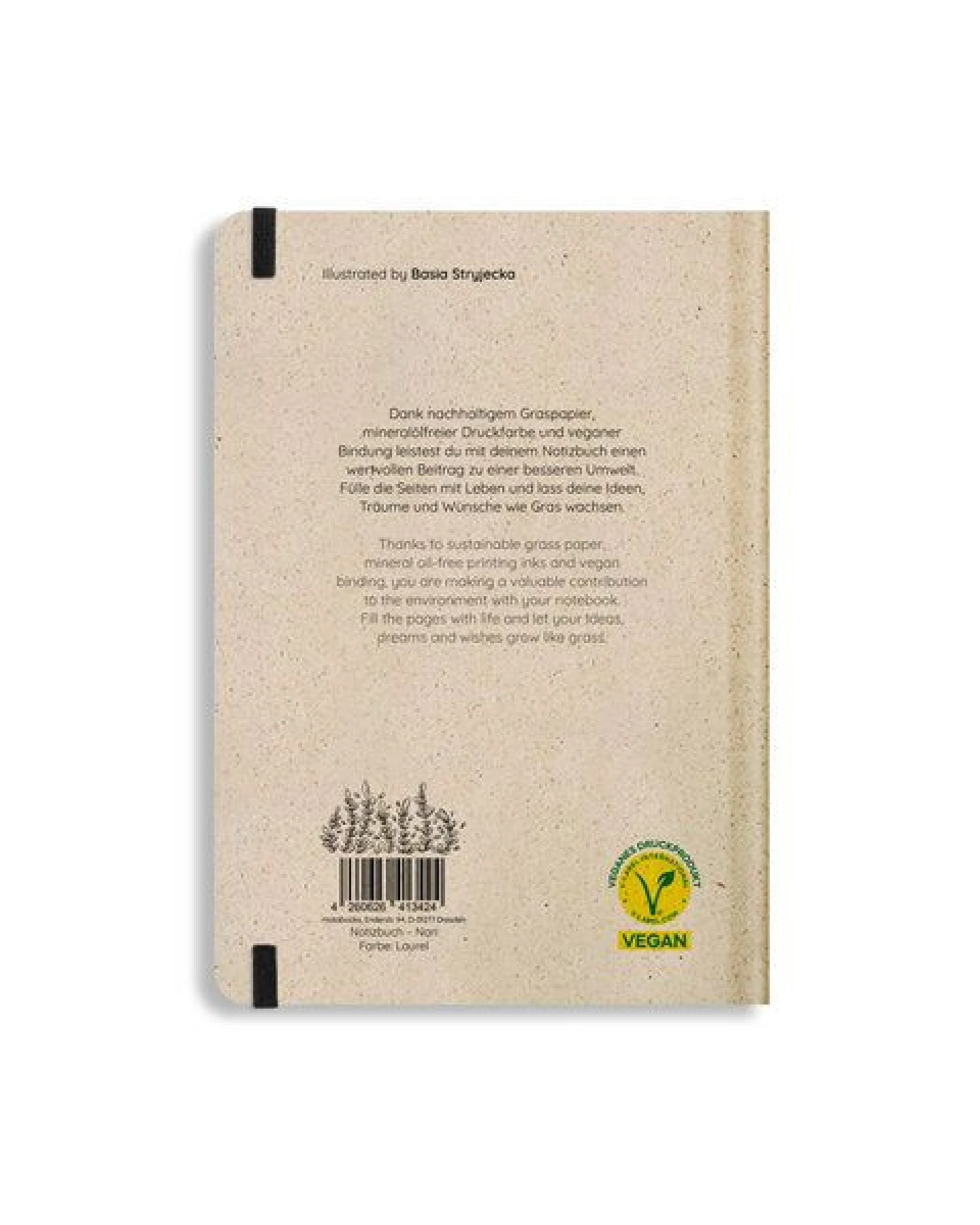 matabooks® Nachhaltiges A5 Notizbuch/Journal/Schreibheft aus Süßgraspapier – Nari (liniert) – Ansicht 3