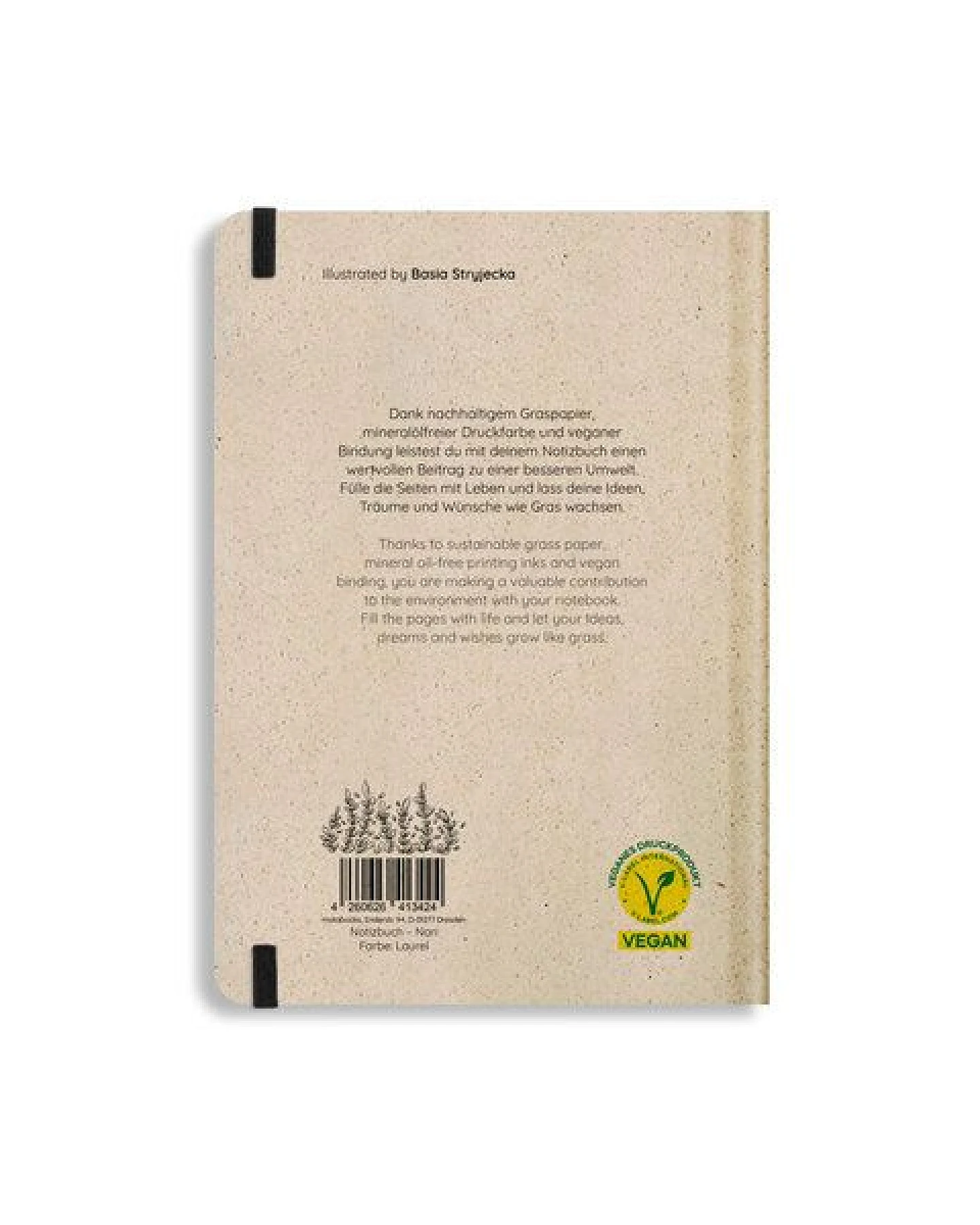 matabooks® Notizbuch A5 liniert aus Süßgraspapier mit Graspapier-Cover – Nari (liniert) – Ansicht 4