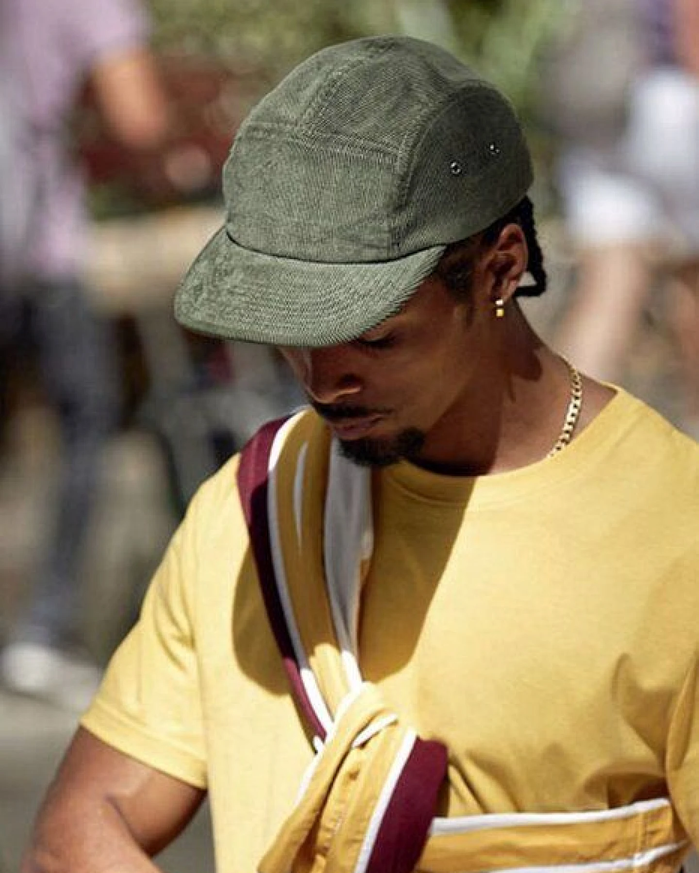 Beechfield Bio-Baumwolle Flat-Cap mit Metallverschluss Cord Kord EarthAware® Camping Cap – Ansicht 2