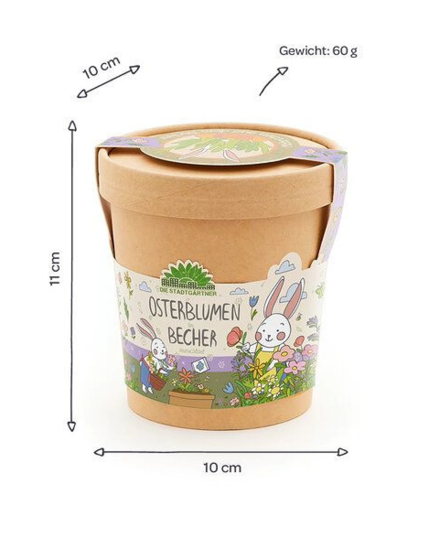 Die Stadtgärtner Blümchen aus dem Becher I Ostergeschenk für Kinder, Mama, Papa, Erwachsene I Geschenk für den Frühling – Ansicht 3