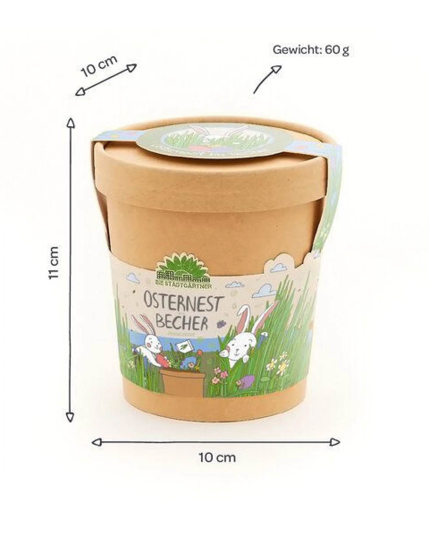 Die Stadtgärtner Osternest aus dem Becher I Ostergeschenk für Kinder I Geschenk für den Frühling und Garten I Osternest und Osterkörbchen I Ostergras – Ansicht 3