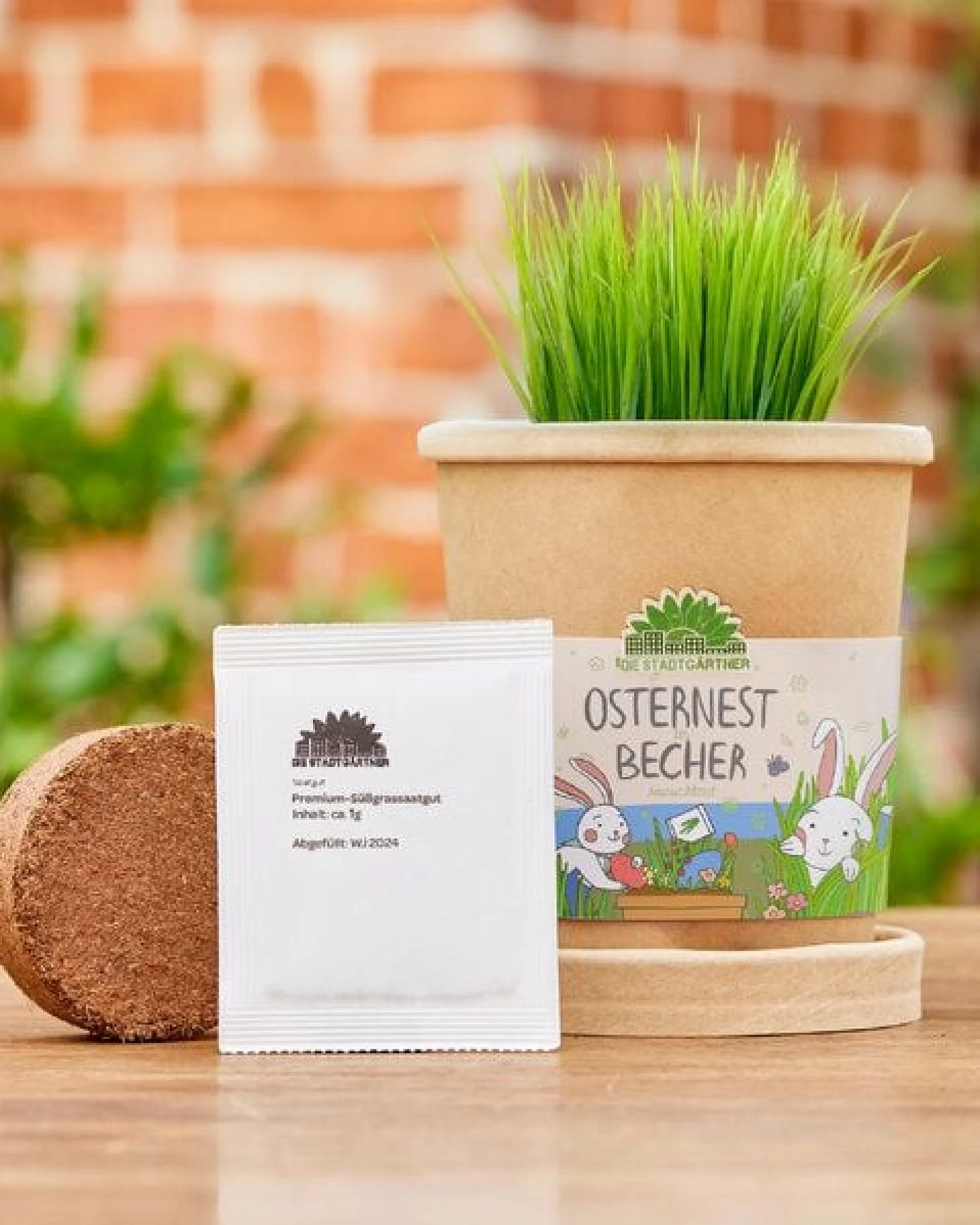 Die Stadtgärtner Osternest aus dem Becher I Ostergeschenk für Kinder I Geschenk für den Frühling und Garten I Osternest und Osterkörbchen I Ostergras – Ansicht 4