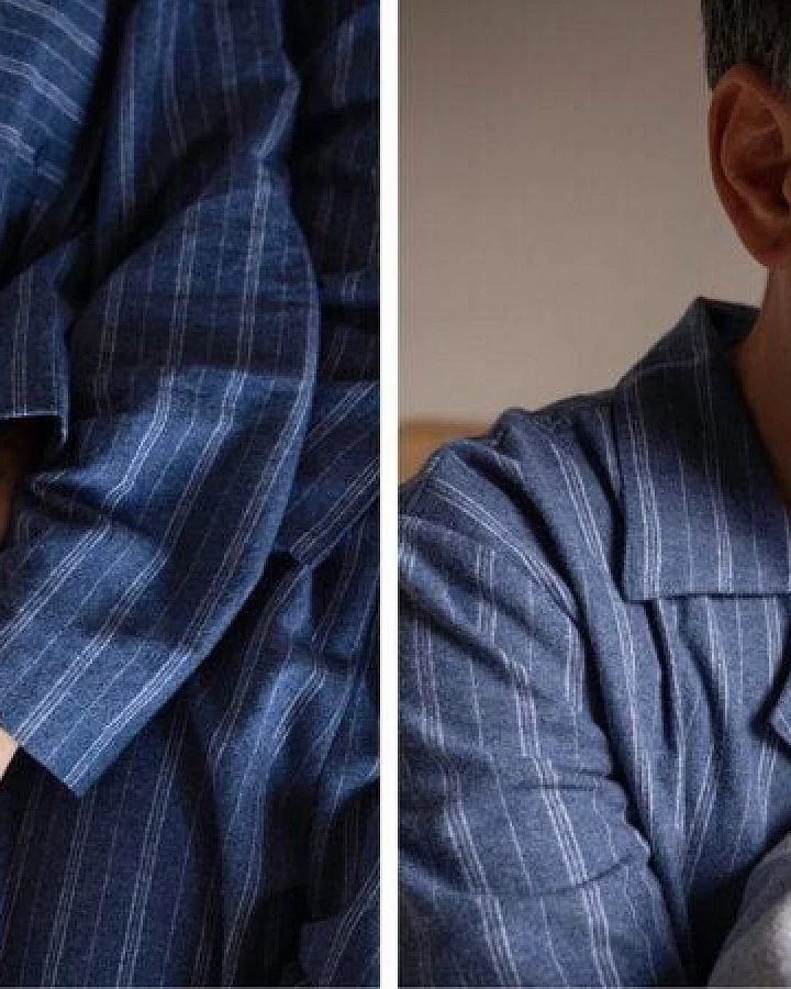 Pyjamaoberteil Herren "Yumeko" aus Velvet Flanell