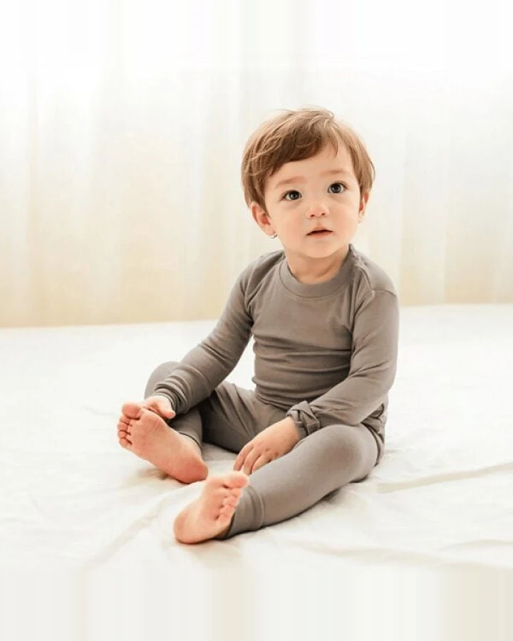 tetoi-vienna TENCEL langarm Body und lange Hose Baby Set "Waldbad"