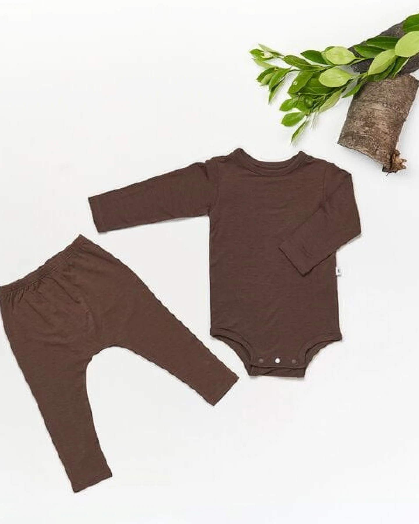 tetoi-vienna TENCEL langarm Body und lange Hose Baby Set "Waldbad" – Ansicht 3