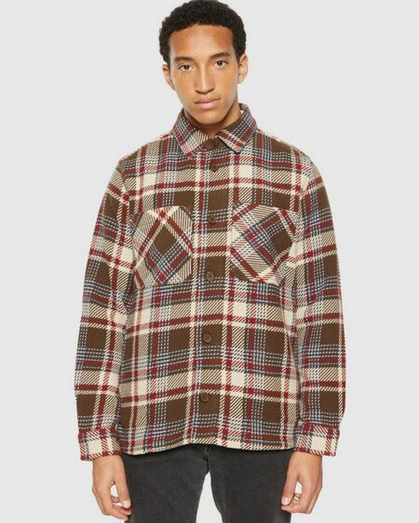 KnowledgeCotton Apparel Kariertes Overshirt - Overshirt red check – Ansicht 2