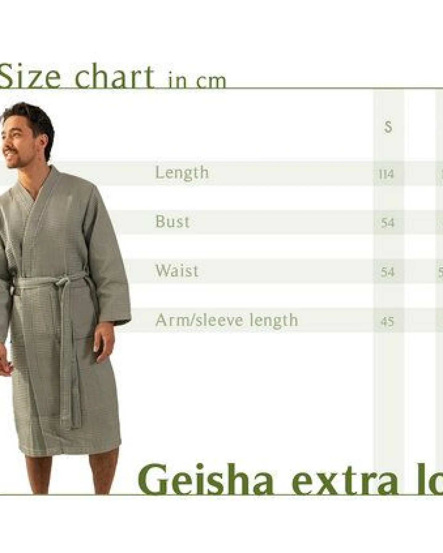 Kayori Geisha Bademantel Waffel Extra Lang – Ansicht 3