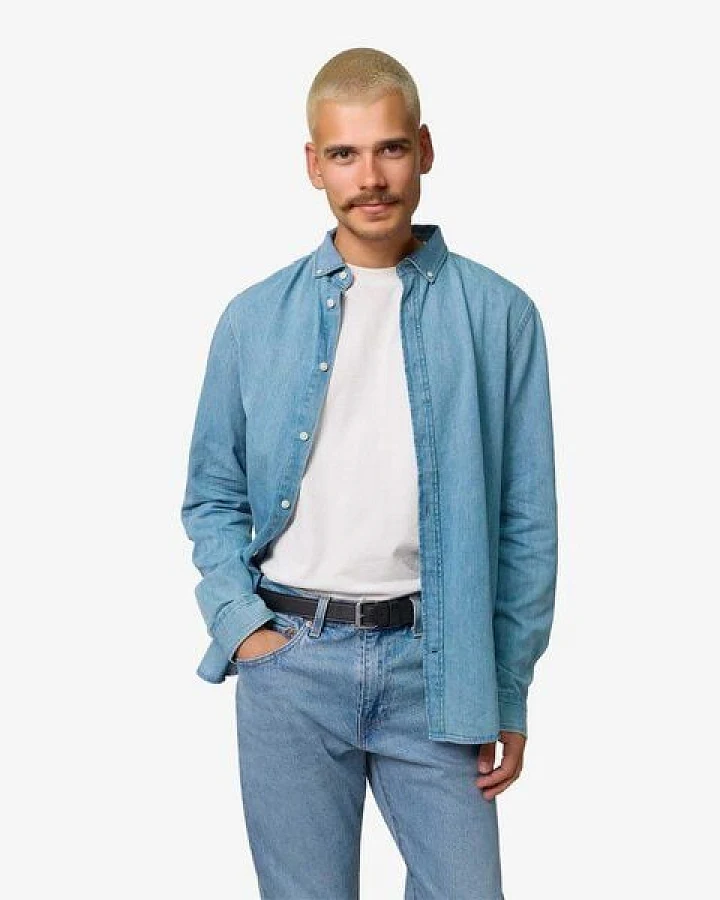 YTWOO Herren-Jeanshemd aus Bio-Baumwolle
