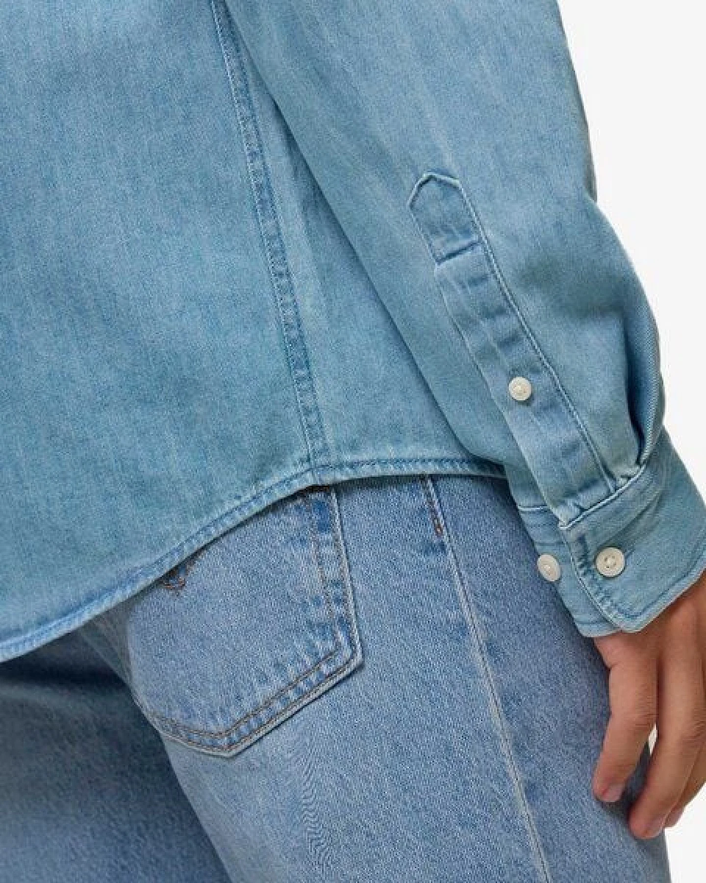 YTWOO Herren-Jeanshemd aus Bio-Baumwolle – Ansicht 3