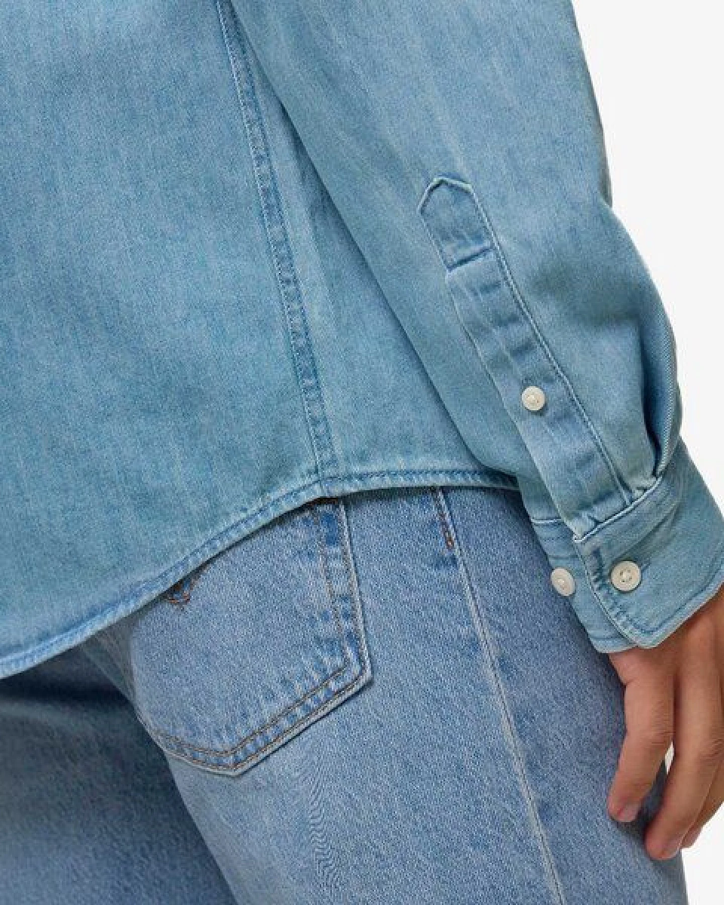 YTWOO Herren-Jeanshemd aus Bio-Baumwolle – Ansicht 3
