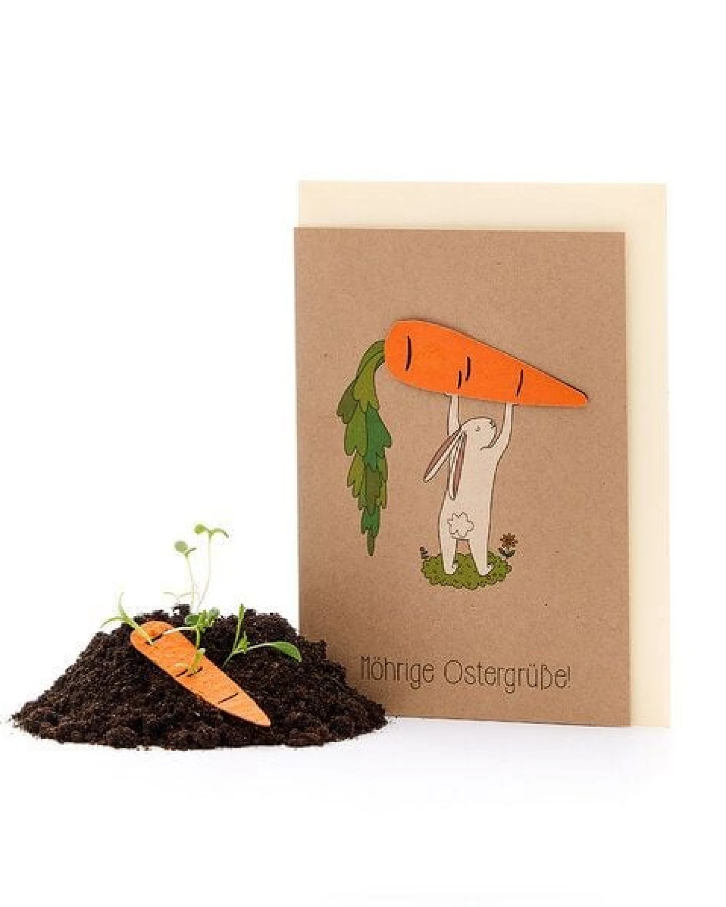 Die Stadtgärtner Osterkarte "Möhrige Grüße" I Karte zu Ostern I Ostergrußkarte mit Saatgut I Grußkarte "Frohe Ostern" – Ansicht 2