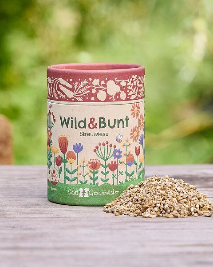 Die Stadtgärtner Wild & Bunt I Blumenmischung und Samenmischung I Streuwiese I Geschenk für Gärtner und Naturfreunde