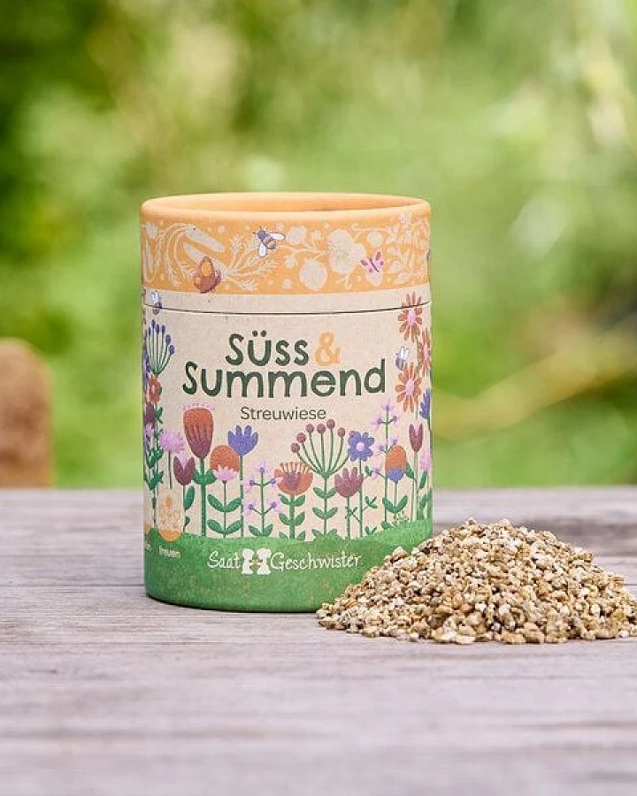 Die Stadtgärtner Süß & Summend I Blumenmischung und Samenmischung I Streuwiese I Geschenk für Gärtner und Naturfreunde