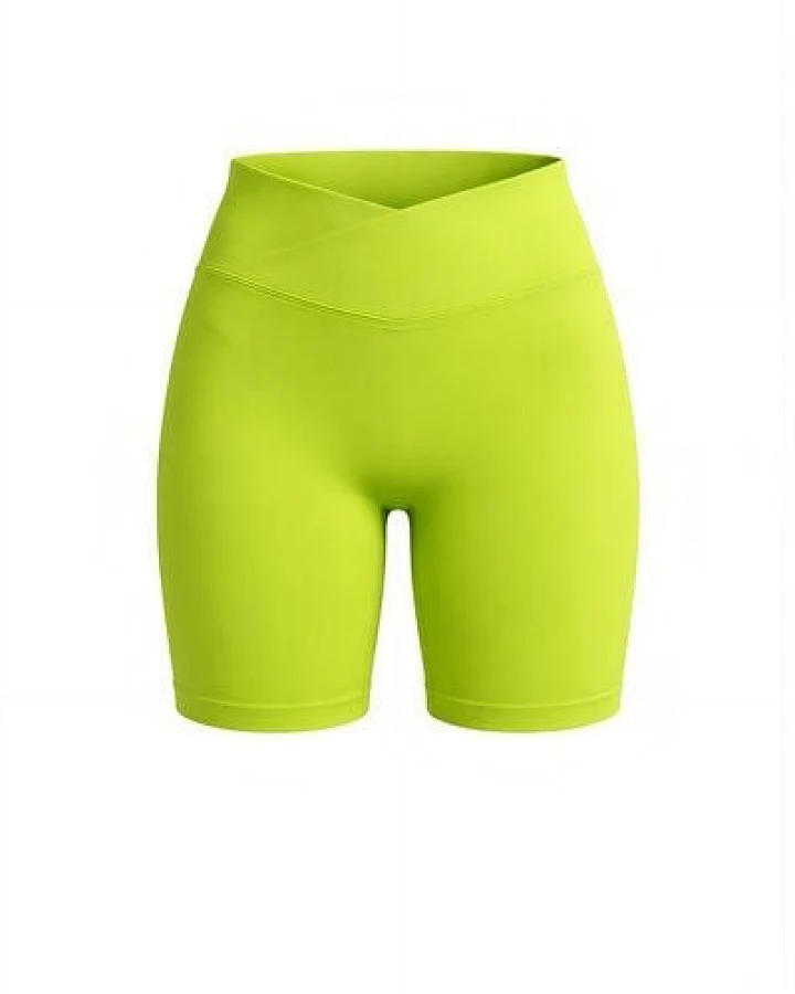 Empire Embodied Sportswear Damen High-Rise Sport Shorts aus recyceltem Polyester, elastisch, compressive, grün, scrunch