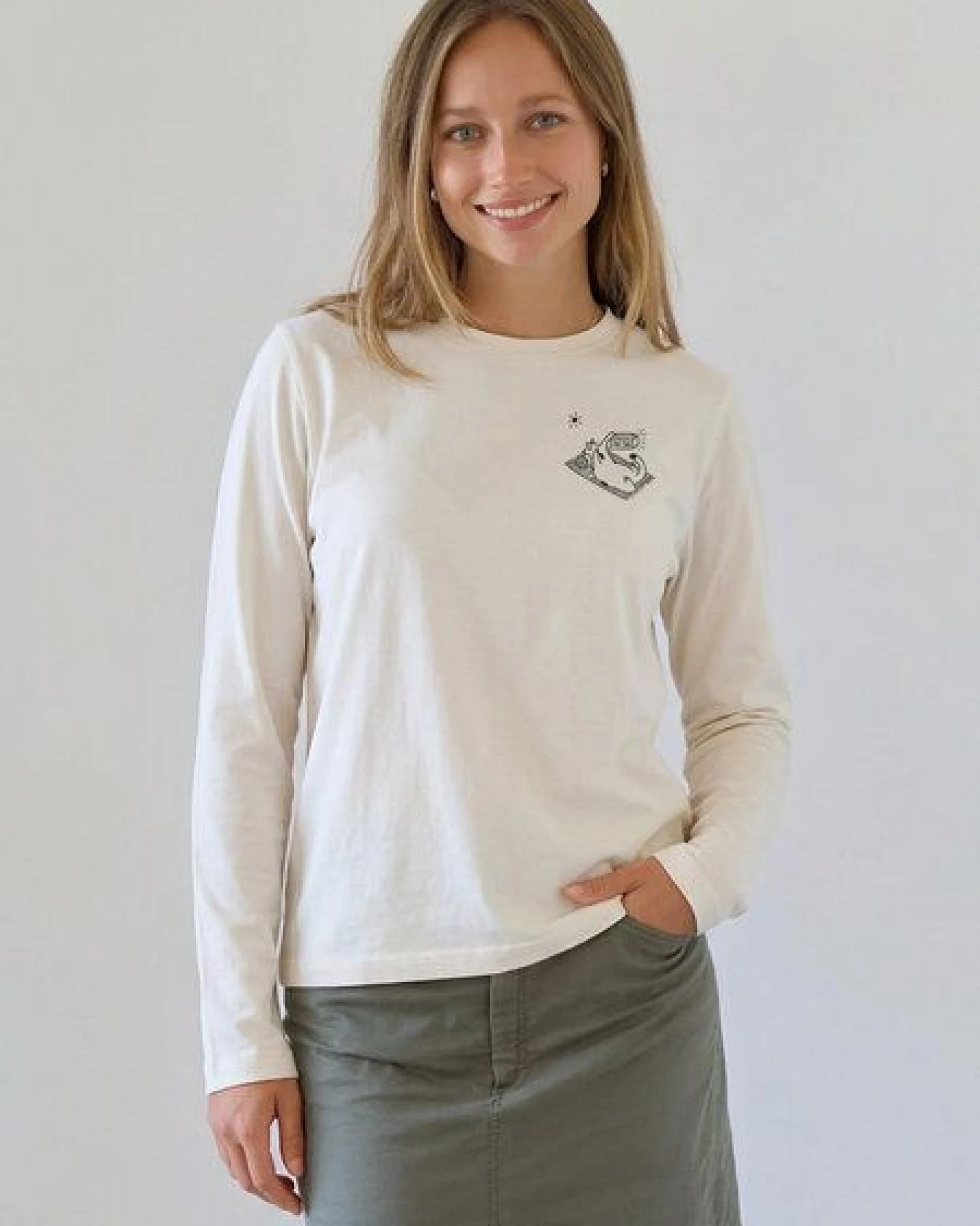 Kultgut Artdesign- Softes Langarmshirt Biobaumwolle/ Snooze – Ansicht 2