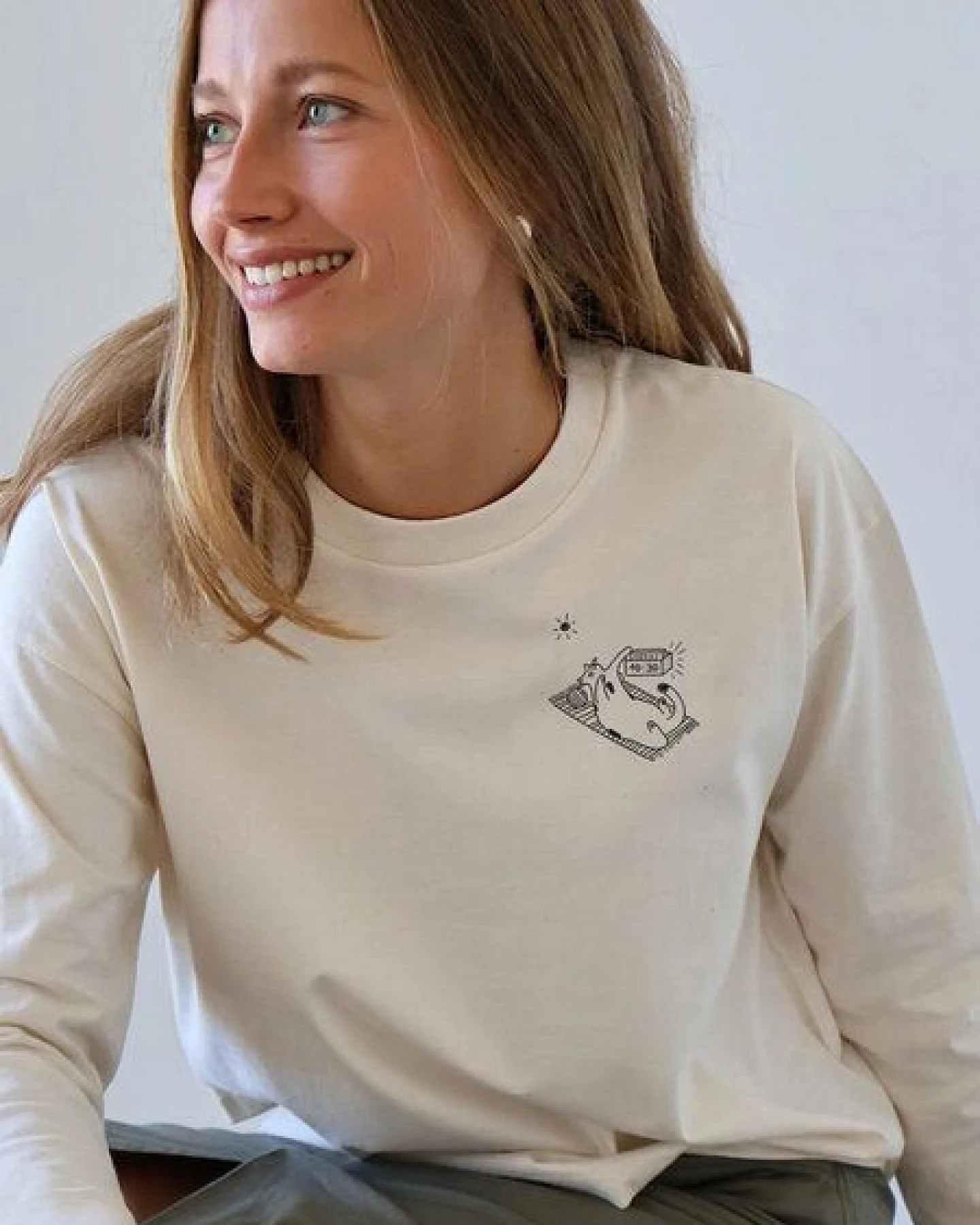 Kultgut Artdesign- Softes Langarmshirt Biobaumwolle/ Snooze – Ansicht 4