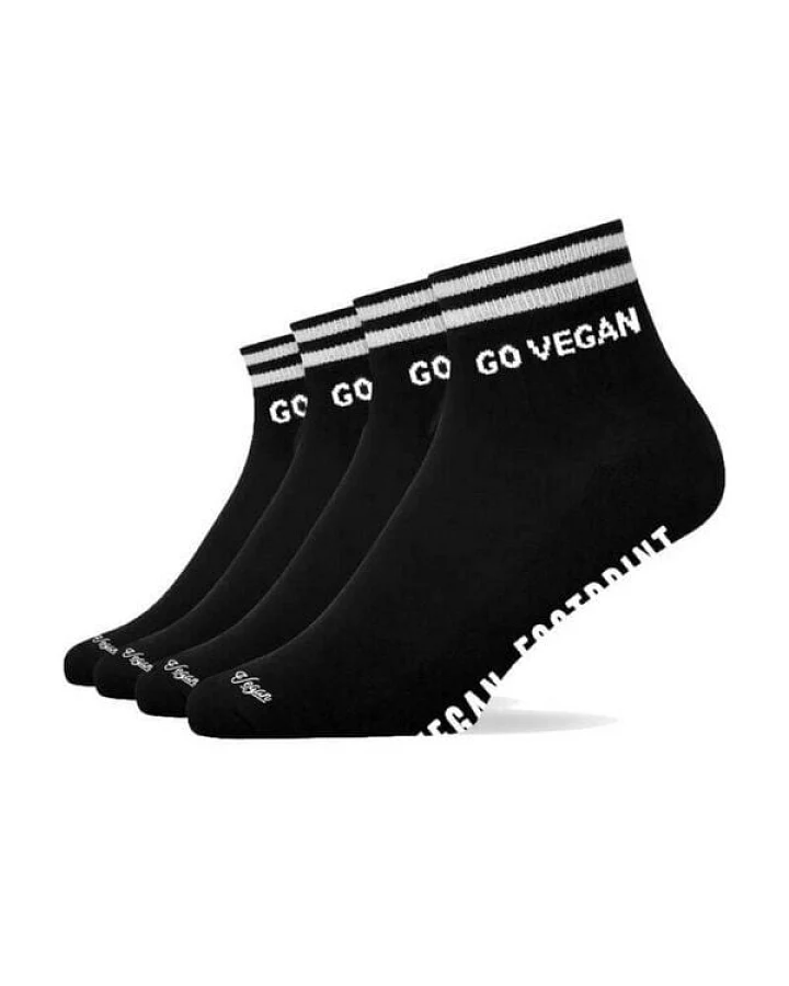 Team Vegan Go Vegan - Sneaker Socken mit Streifen aus Bio-Baumwolle - 4er Set