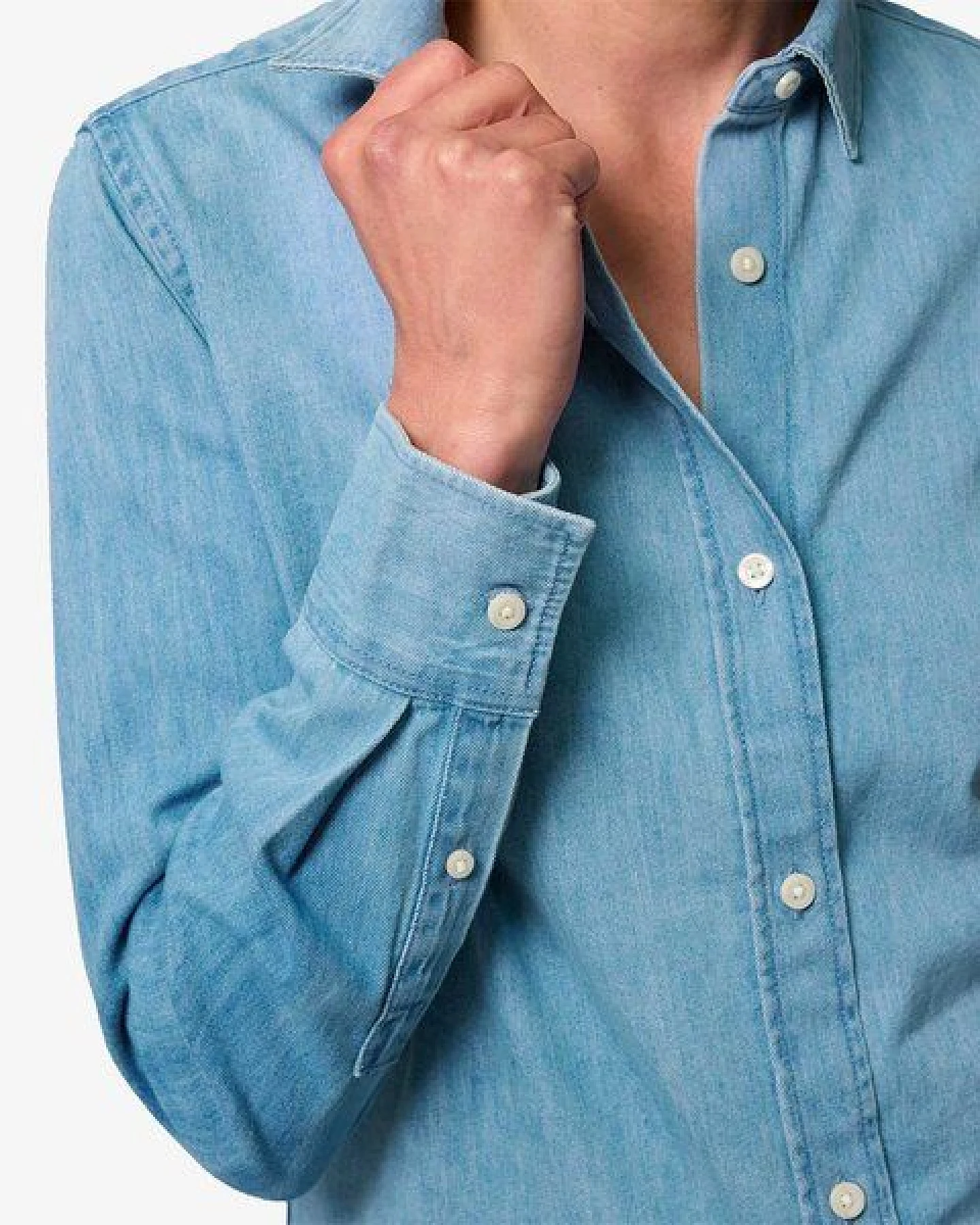 YTWOO Damen-Jeansbluse aus Bio-Baumwolle – Ansicht 4
