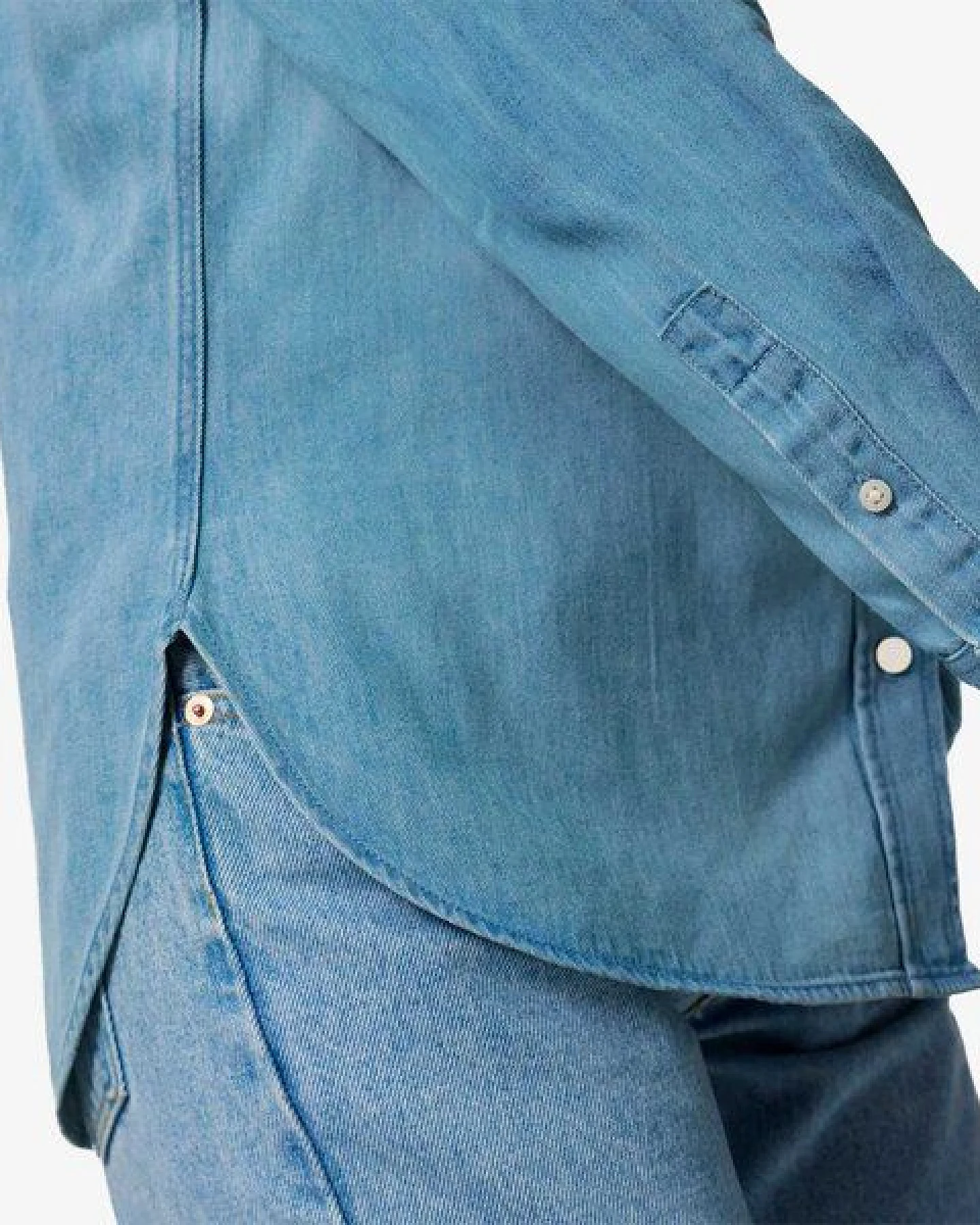 YTWOO Damen-Jeansbluse aus Bio-Baumwolle – Ansicht 3