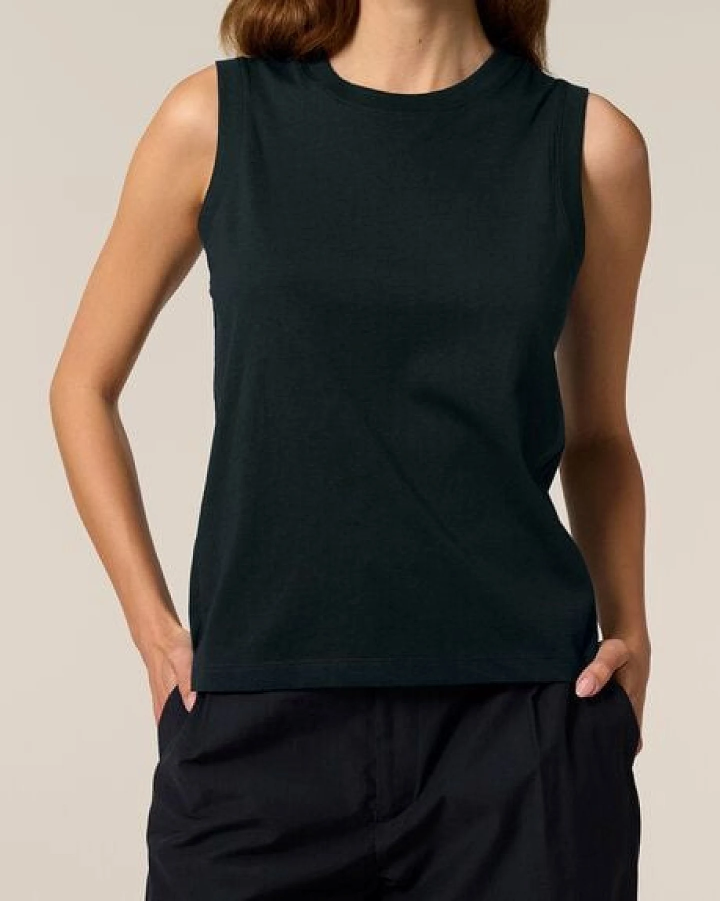 FAIRTICKEN BASICS Damen Shirt ohne Ärmel aus 100% Bio-Baumwolle – Ansicht 4