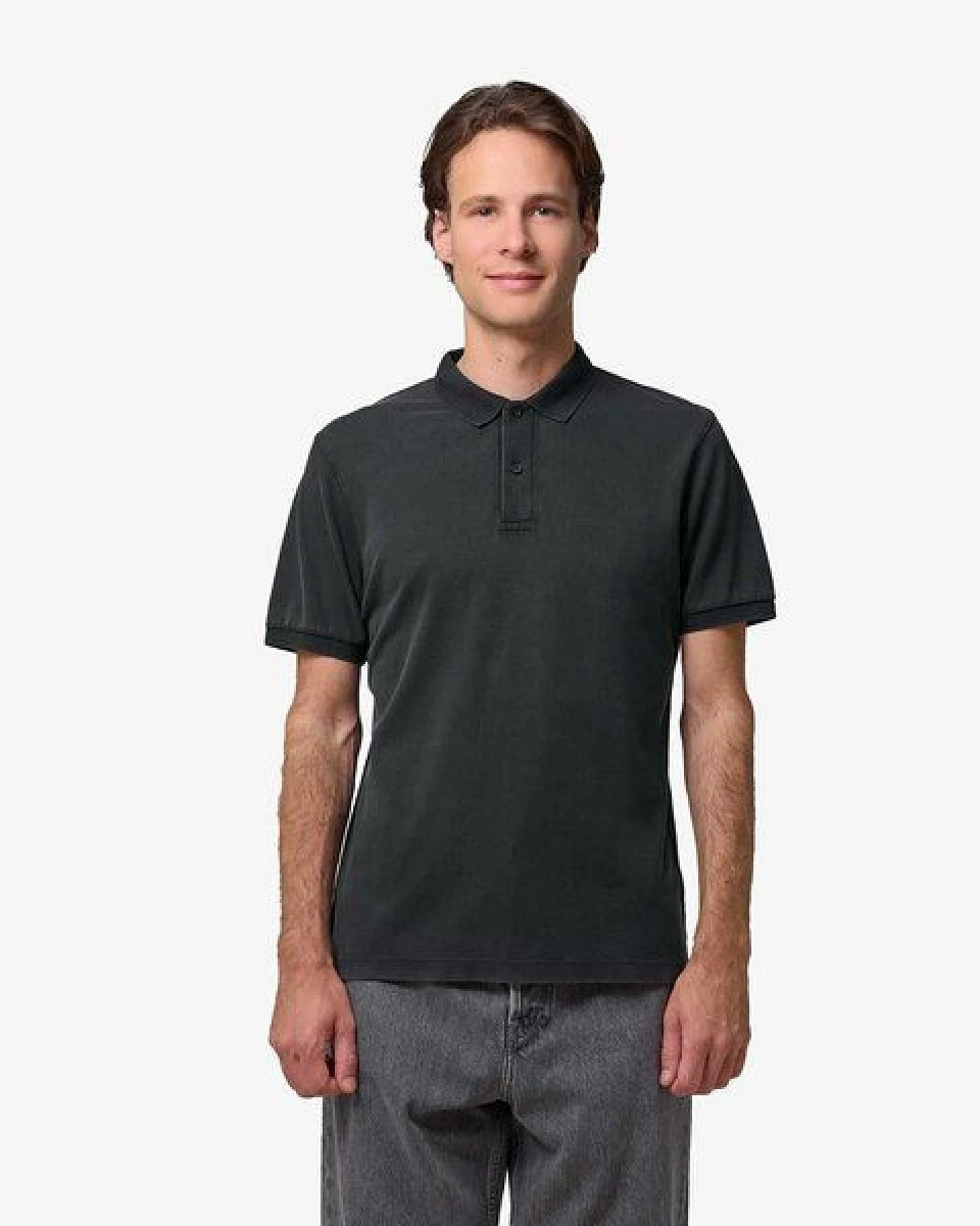 YTWOO Nachhaltiges Unisex-Poloshirt im Vintage-Look – Mid-Light – Ansicht 2
