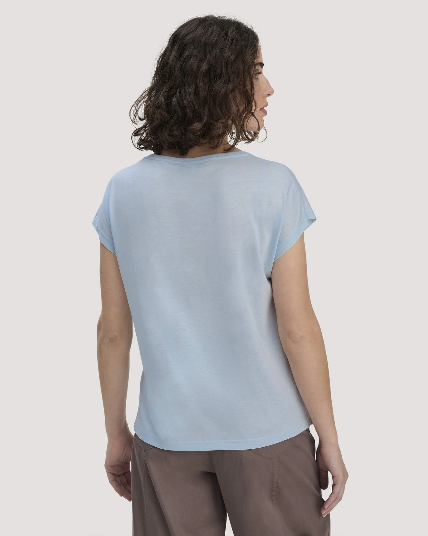 hessnatur Damen T-Shirt Oversize aus TENCEL™ Lyocell mit Bio-Baumwolle - blau - Größe S – Ansicht 3
