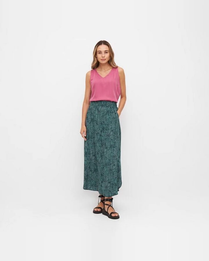 WiDDA berlin Gemusterter Midirock JULIP forest Print aus ECOVERO Viskose