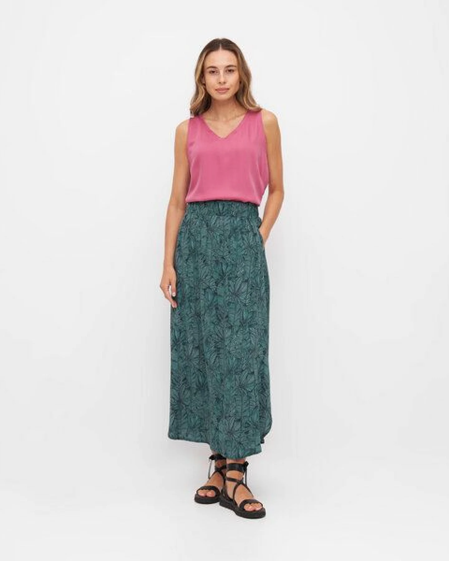 WiDDA berlin Gemusterter Midirock JULIP forest Print aus ECOVERO Viskose – Ansicht 2