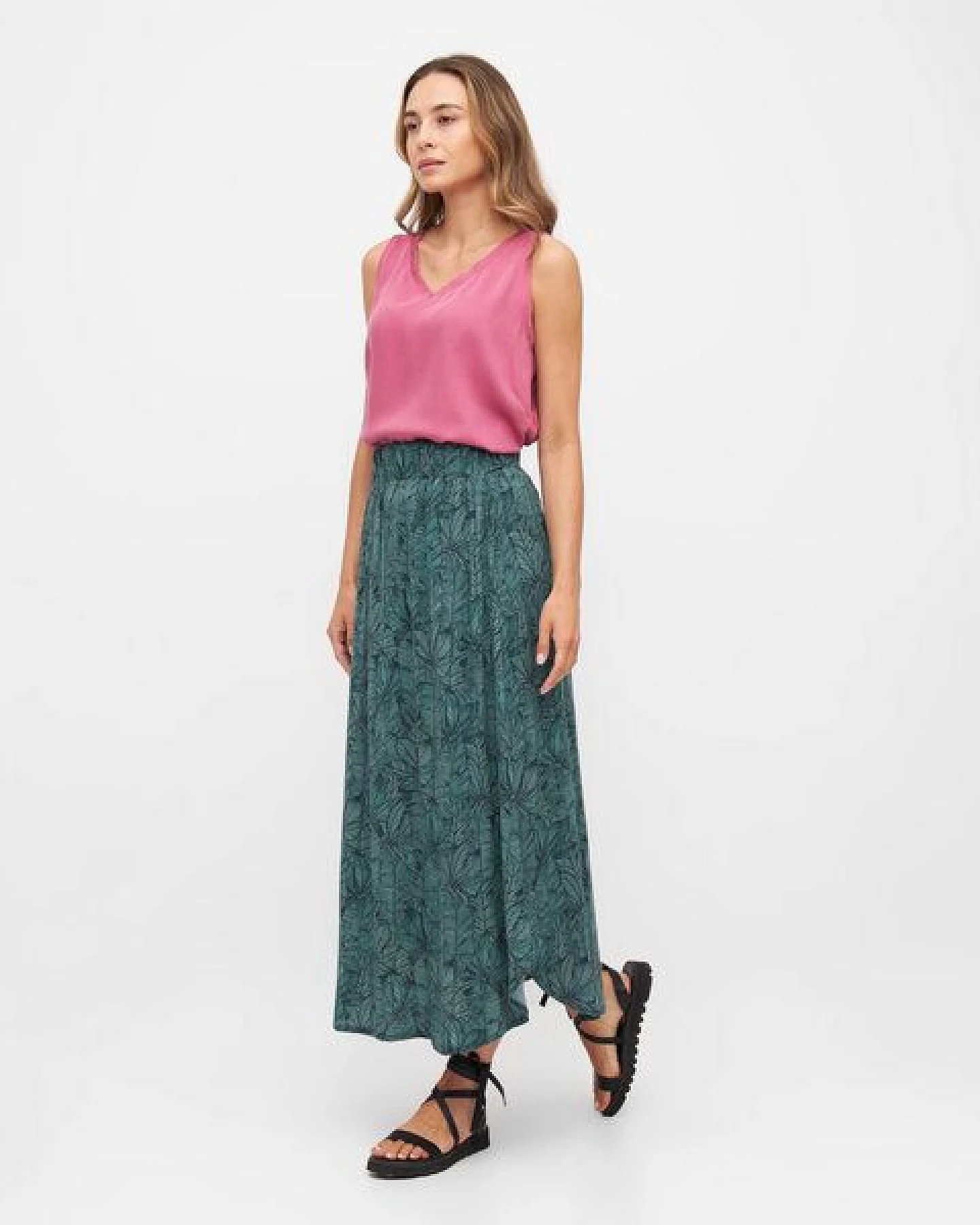 WiDDA berlin Gemusterter Midirock JULIP forest Print aus ECOVERO Viskose – Ansicht 4