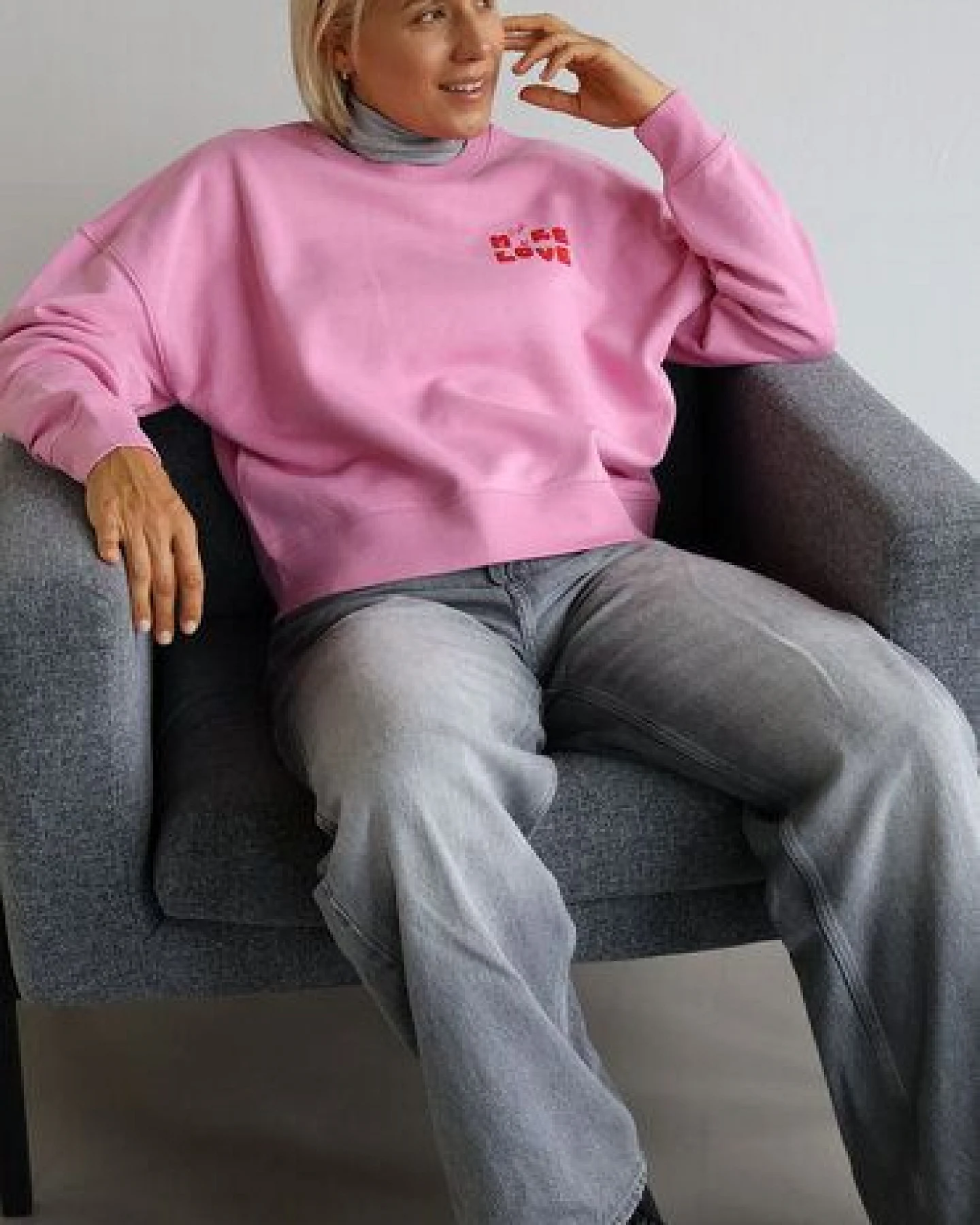 Kultgut Kindness Sweater 100% Bio-Baumwolle - Boxistyle/ More Love – Ansicht 3