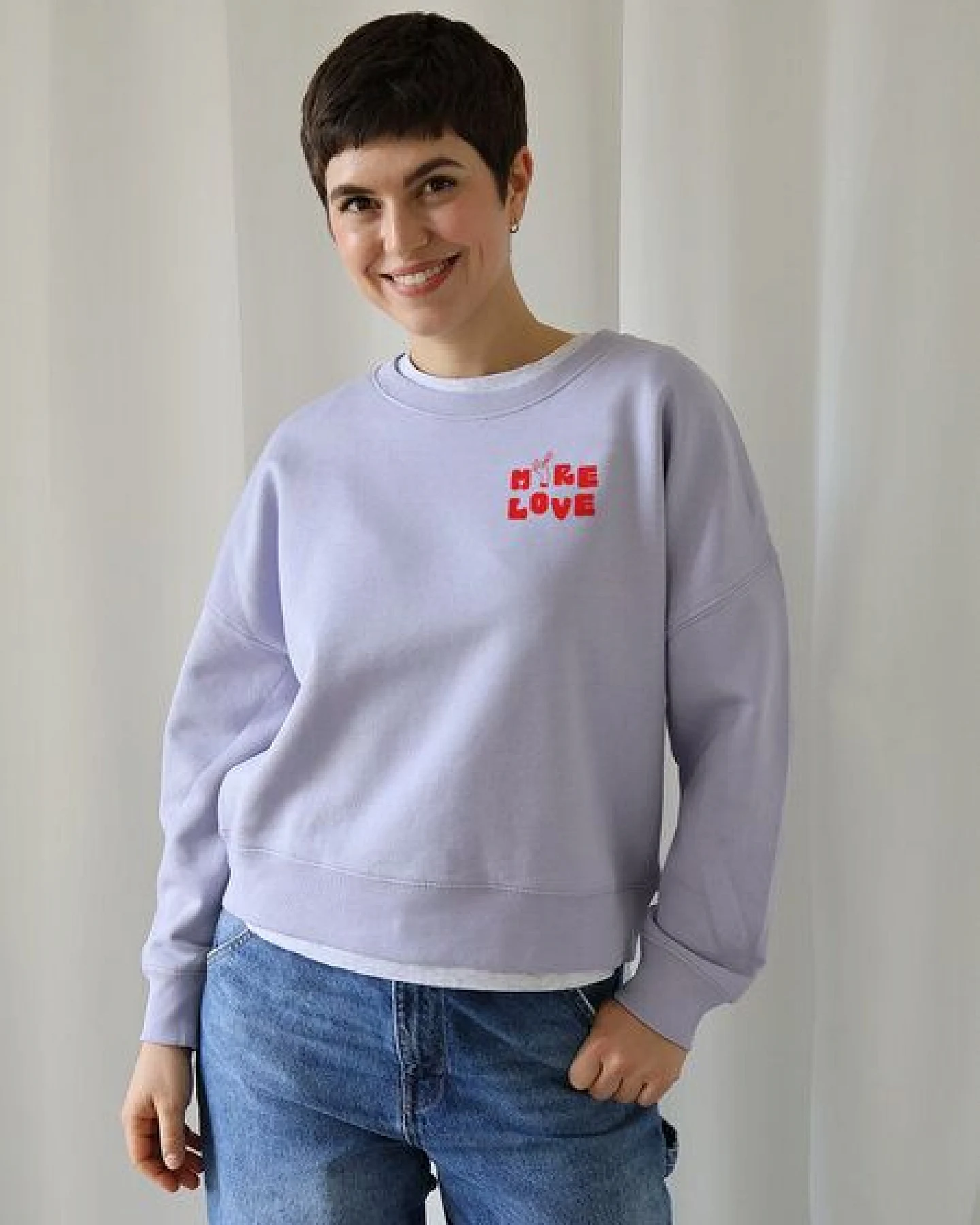 Kultgut Kindness Sweater 100% Bio-Baumwolle - Boxistyle/ More Love – Ansicht 2