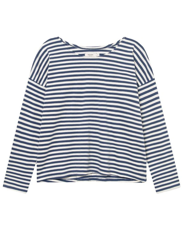 DEDICATED - Women's Top Humledal Stripes - Longsleeve Gr XS grau