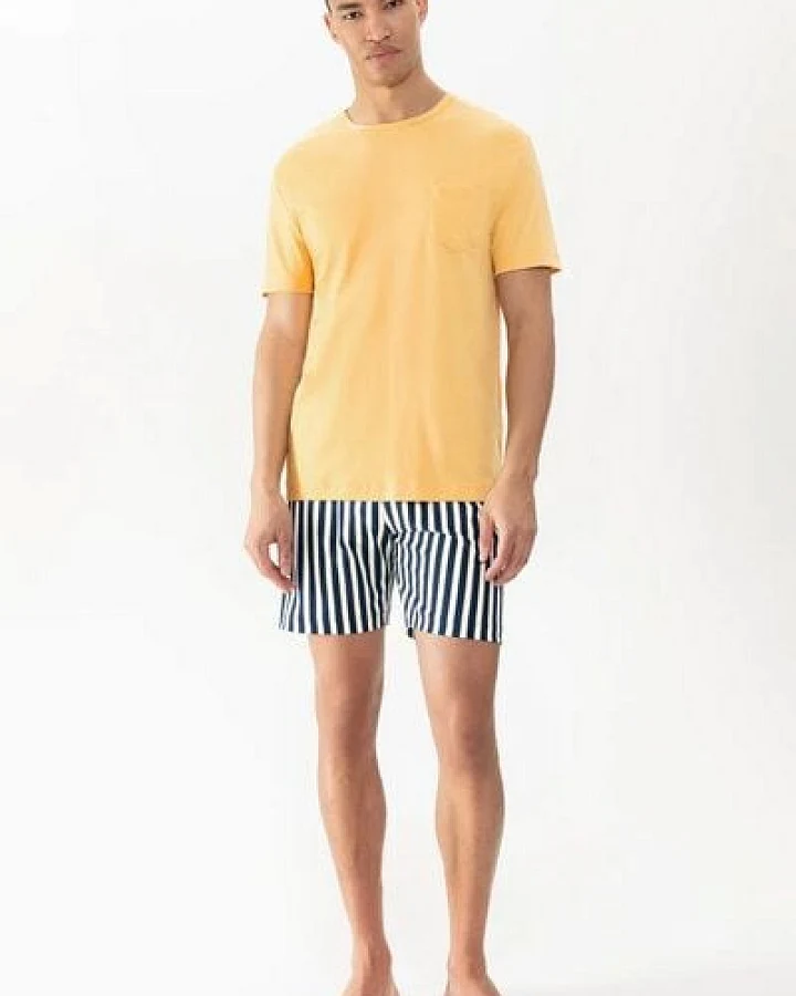 Mey Herren Schlafanzug Pyjama kurz "Sun Stripes" Made-in-Green