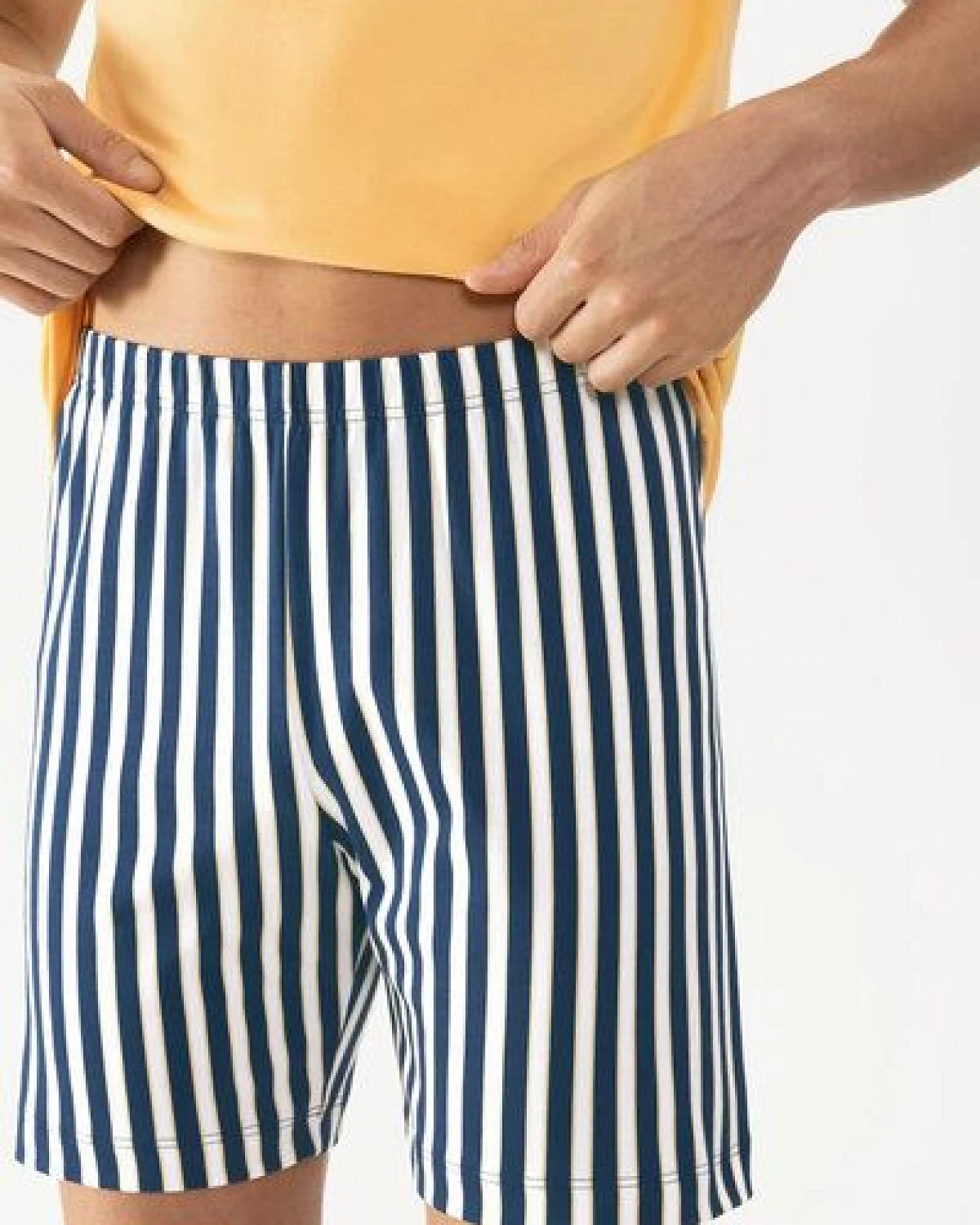Mey Herren Schlafanzug Pyjama kurz "Sun Stripes" Made-in-Green – Ansicht 3